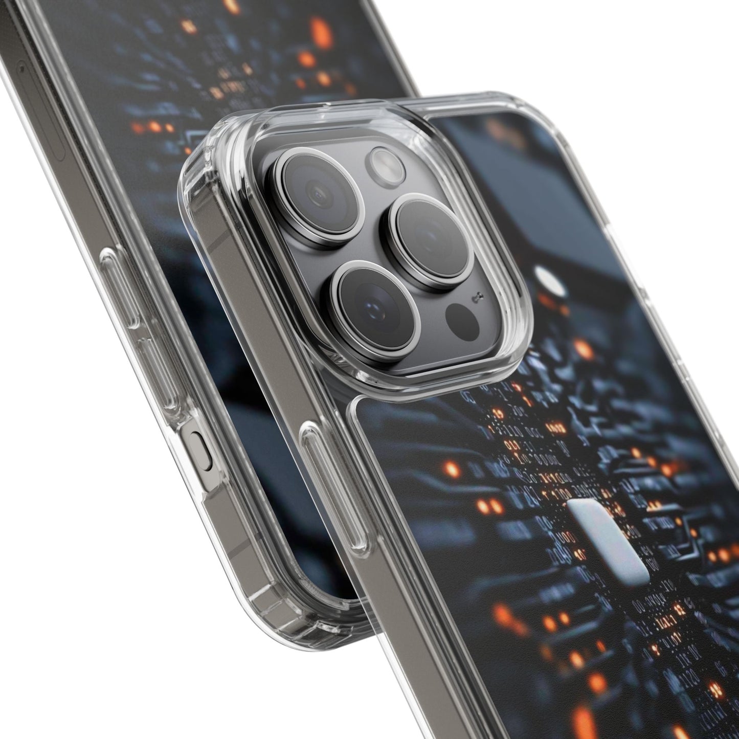 Clear Phone Case with Cyber Print