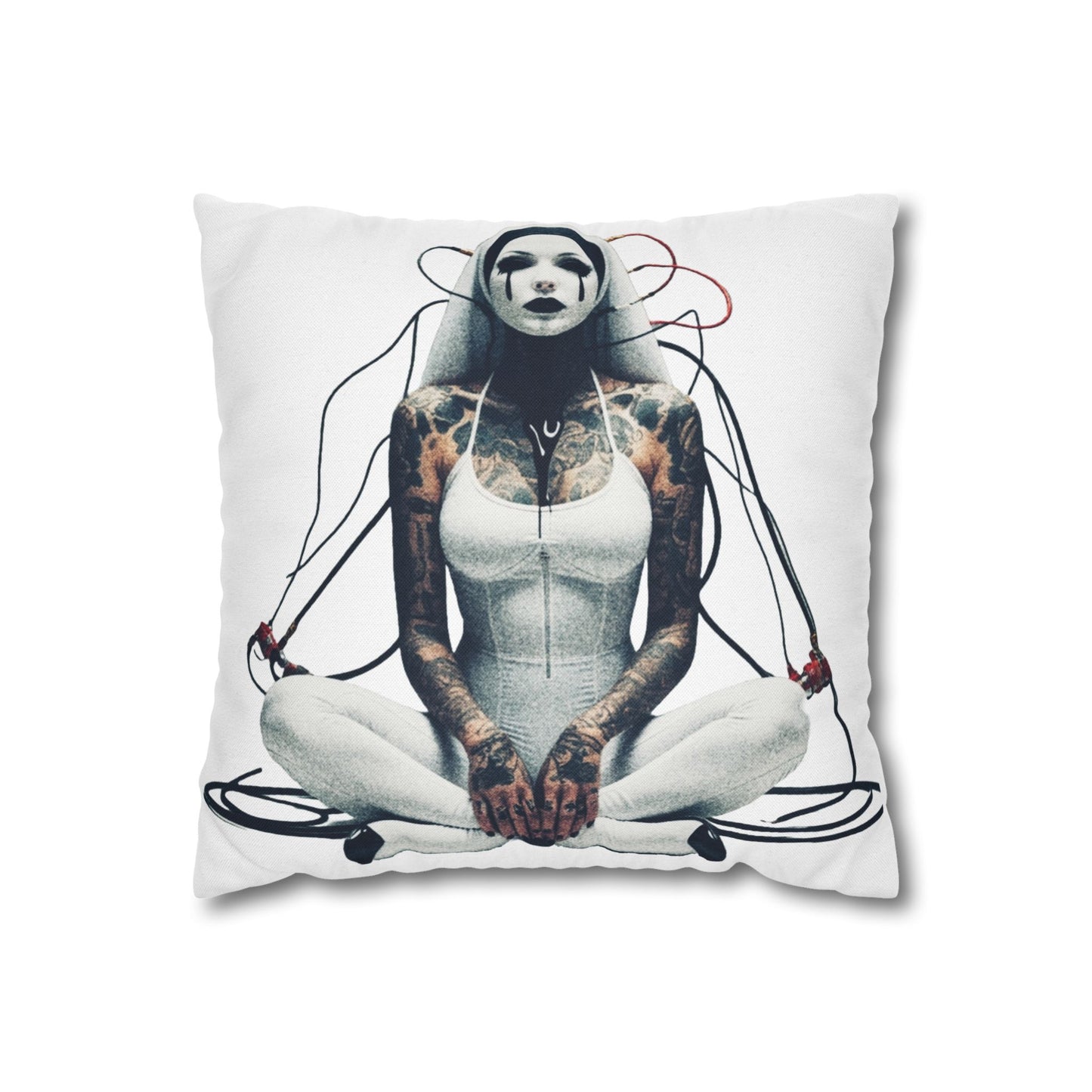 Unique Artistic Pillowcase with Futuristic Design, Decorative Cushion Cover for Home Decor, Gift for Art Lovers, Cozy Living Room Accessory