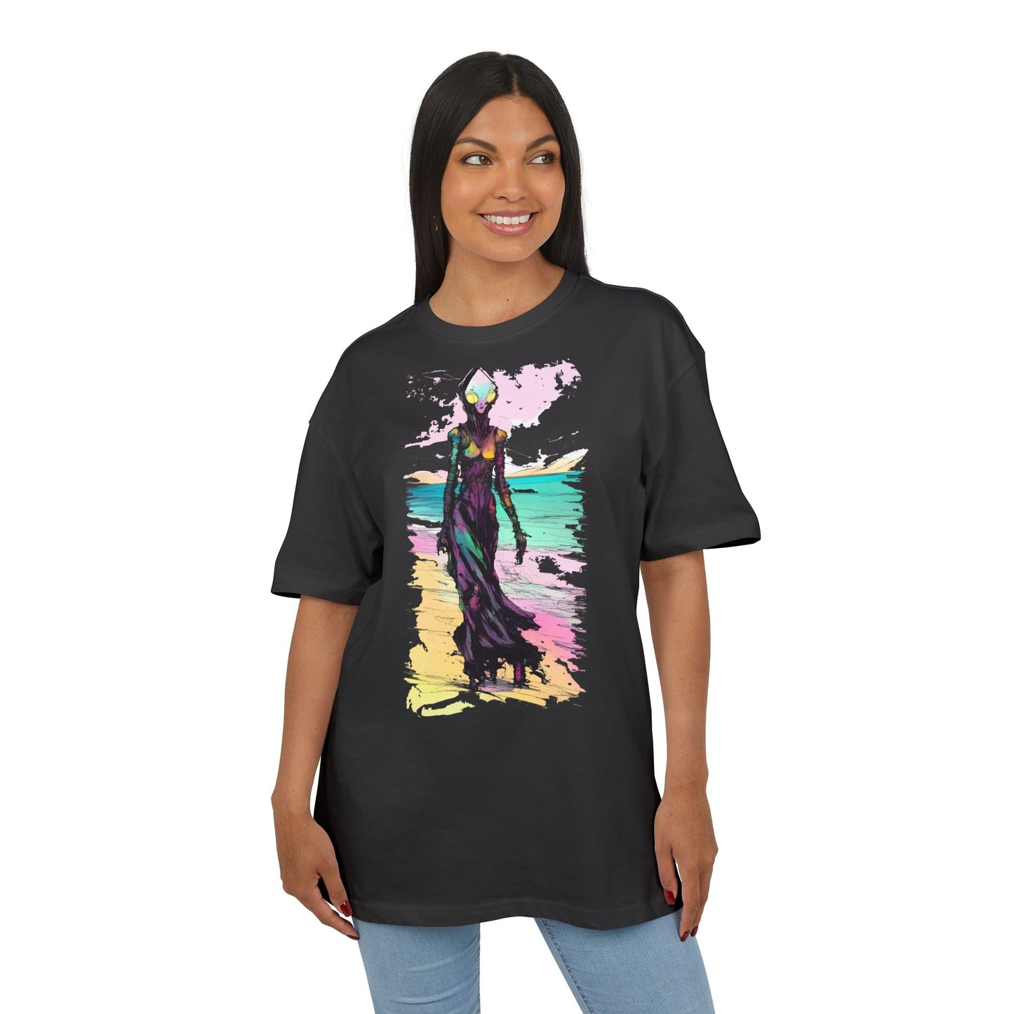 Beach Vibes Oversize Tee - Artistic Graphic Tee, Summer Style, Unisex T-Shirt, Boho Fashion, Casual Wear
