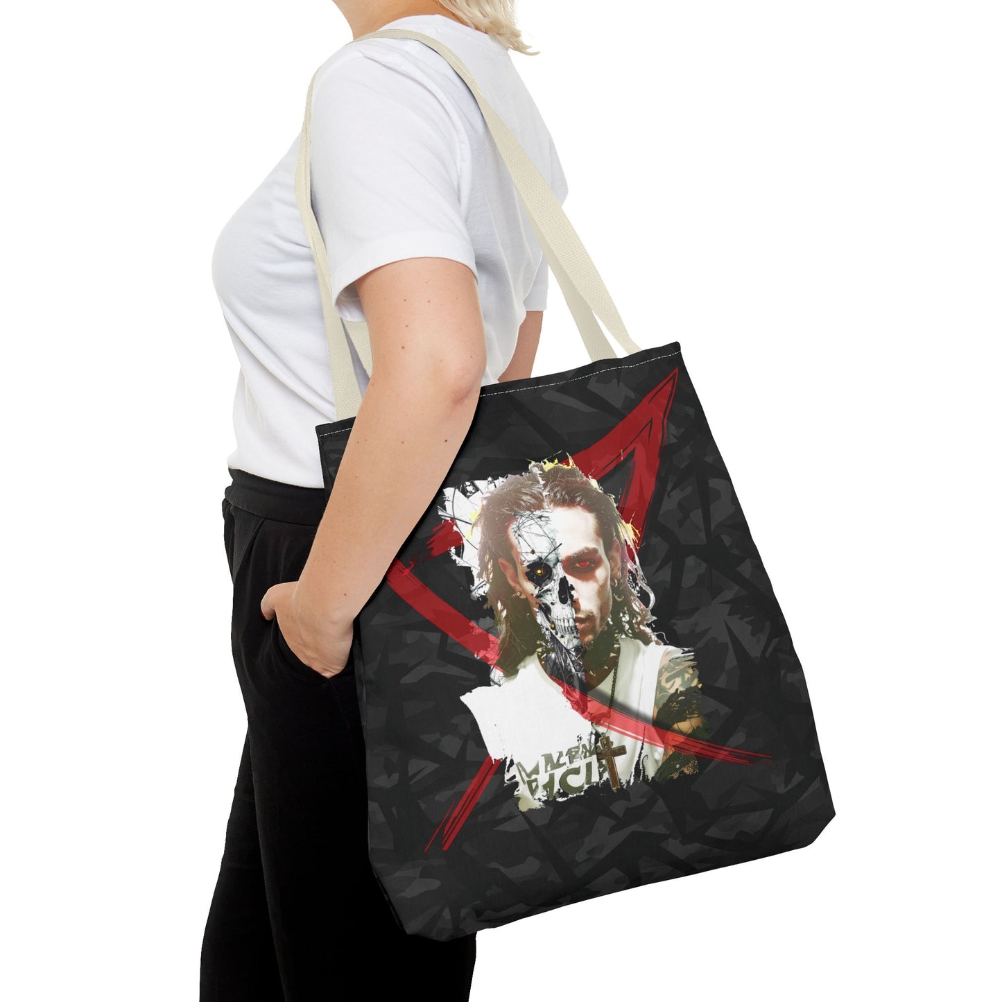 Edgy Graphic Tote Bag, Cool Tote for Concerts, Alternative Fashion, Gift for Music Lovers, Everyday Carry