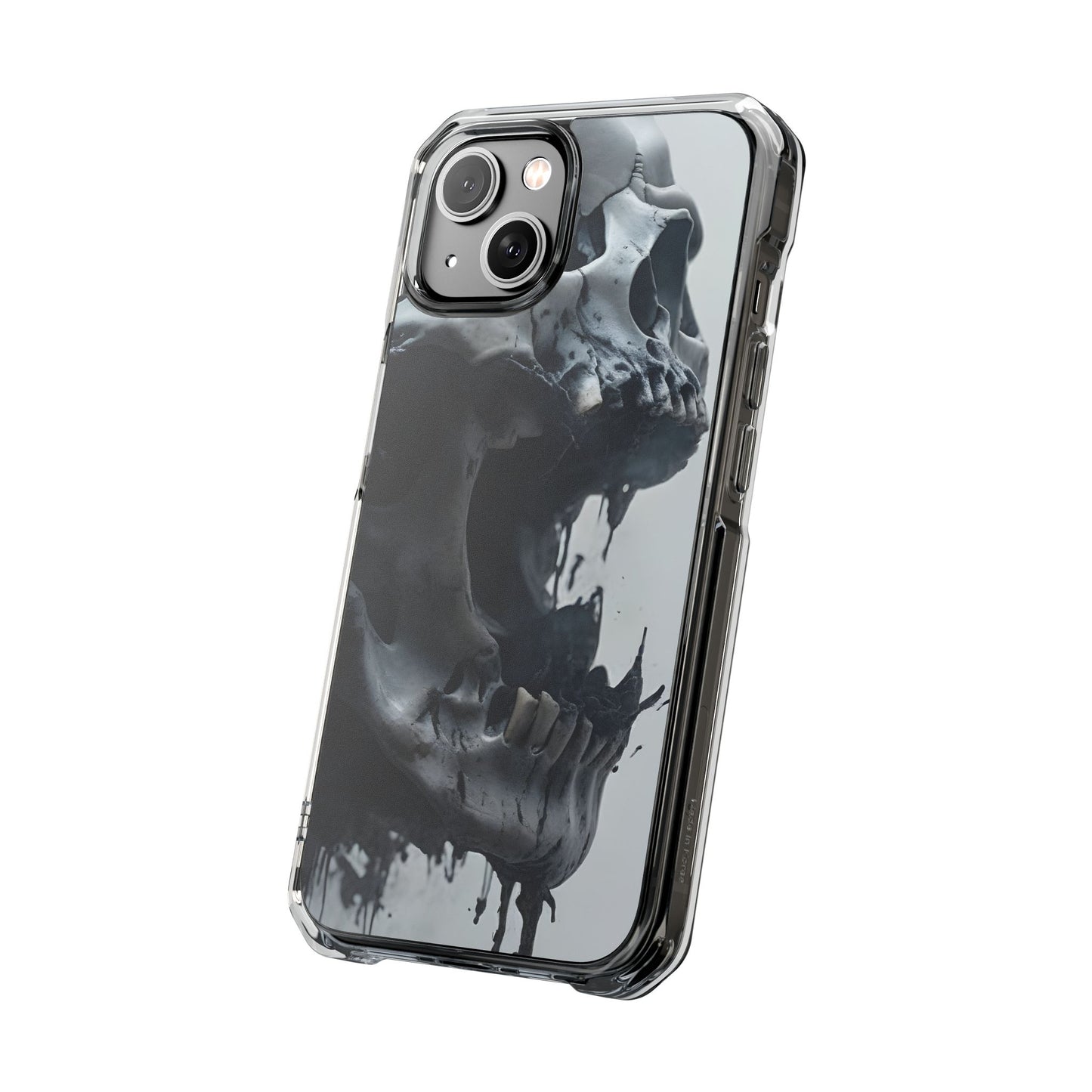 Unique Skull Design Magnetic Clear Impact Cases, Skull Phone Cases, Gothic Accessories, Halloween Gifts, Edgy Mobile Covers