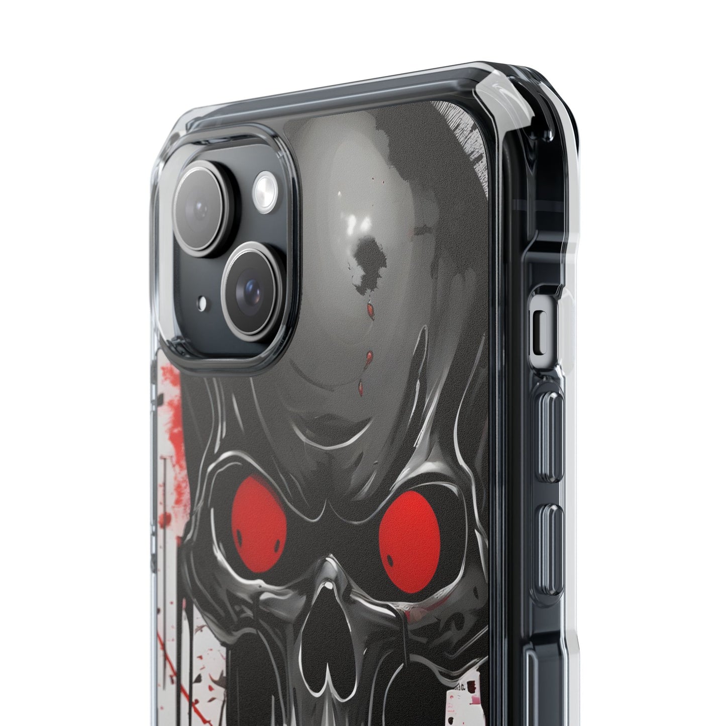 Edgy Skull Design Phone Case, Unique Protective Case, Magnetic Impact Case, Halloween Gift, Skull Lover Accessory