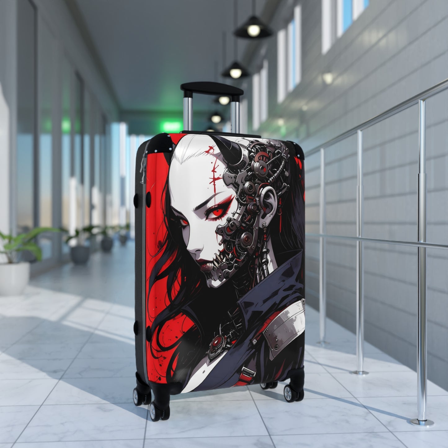 Gothic Style Travel Suitcase, Unique Luggage, Edgy Carry-On, Anime Inspired Bag, Gift for Travelers