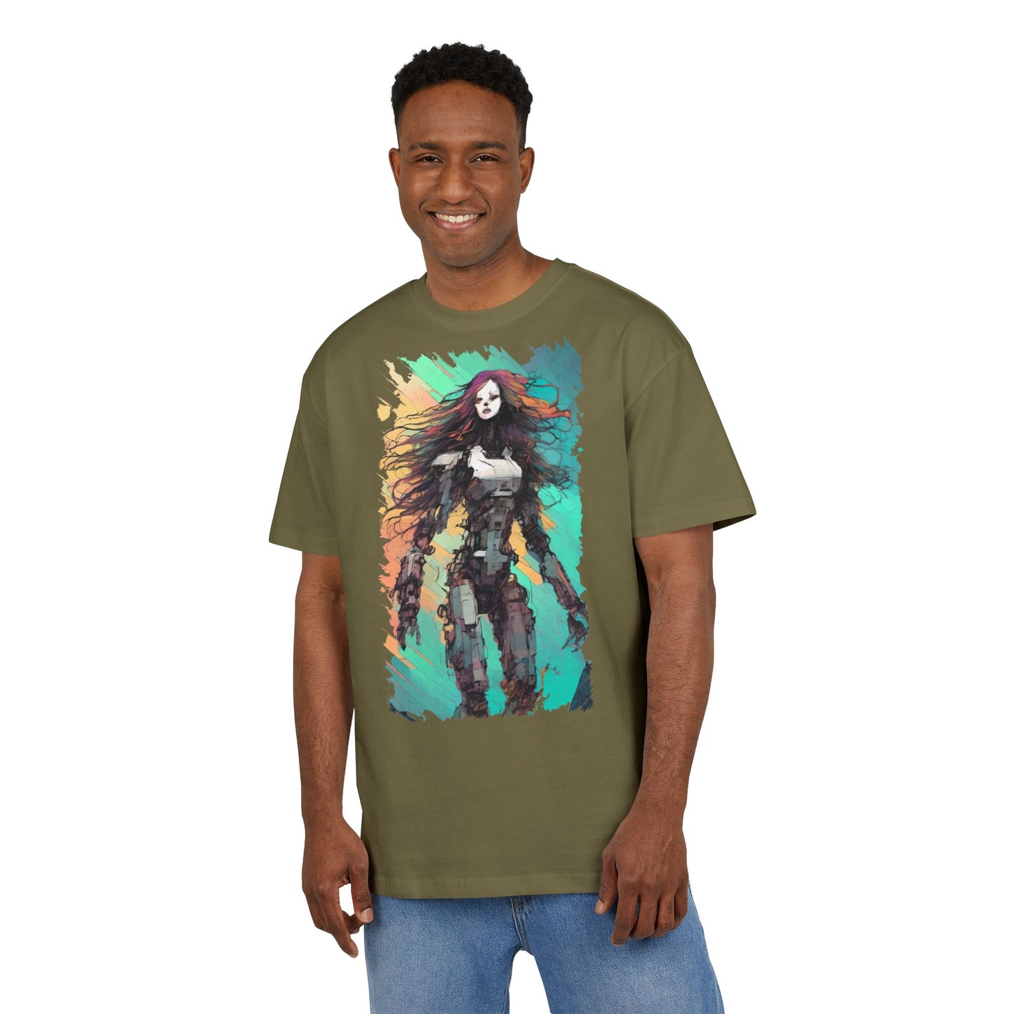 Artistic Graphic Tee, Casual Oversize Top, Unique T-Shirt Gift, Trendy Streetwear, Creative Fashion Statement