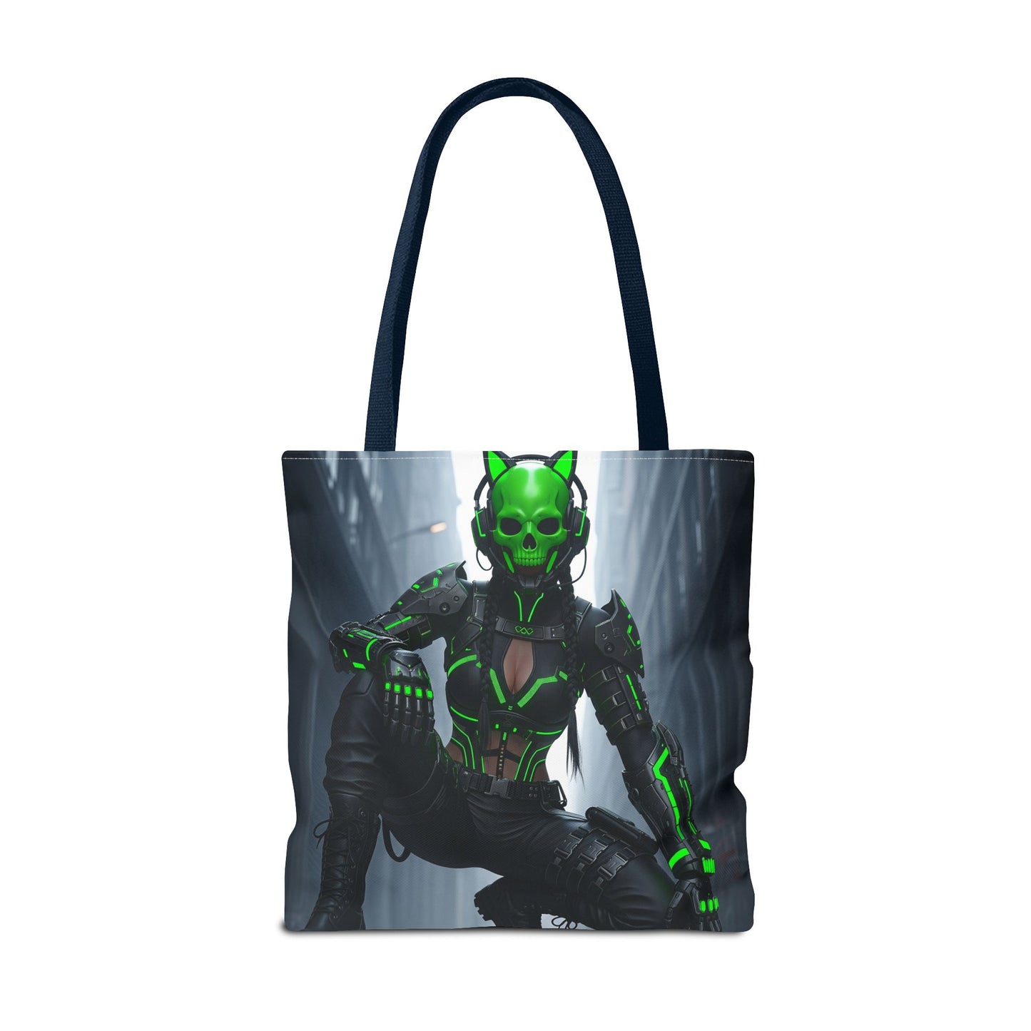 Futuristic Skull Tote Bag - Stylish Eco-Friendly Shopping Bag, Perfect for Casual Outings, Gifts, and Everyday Use