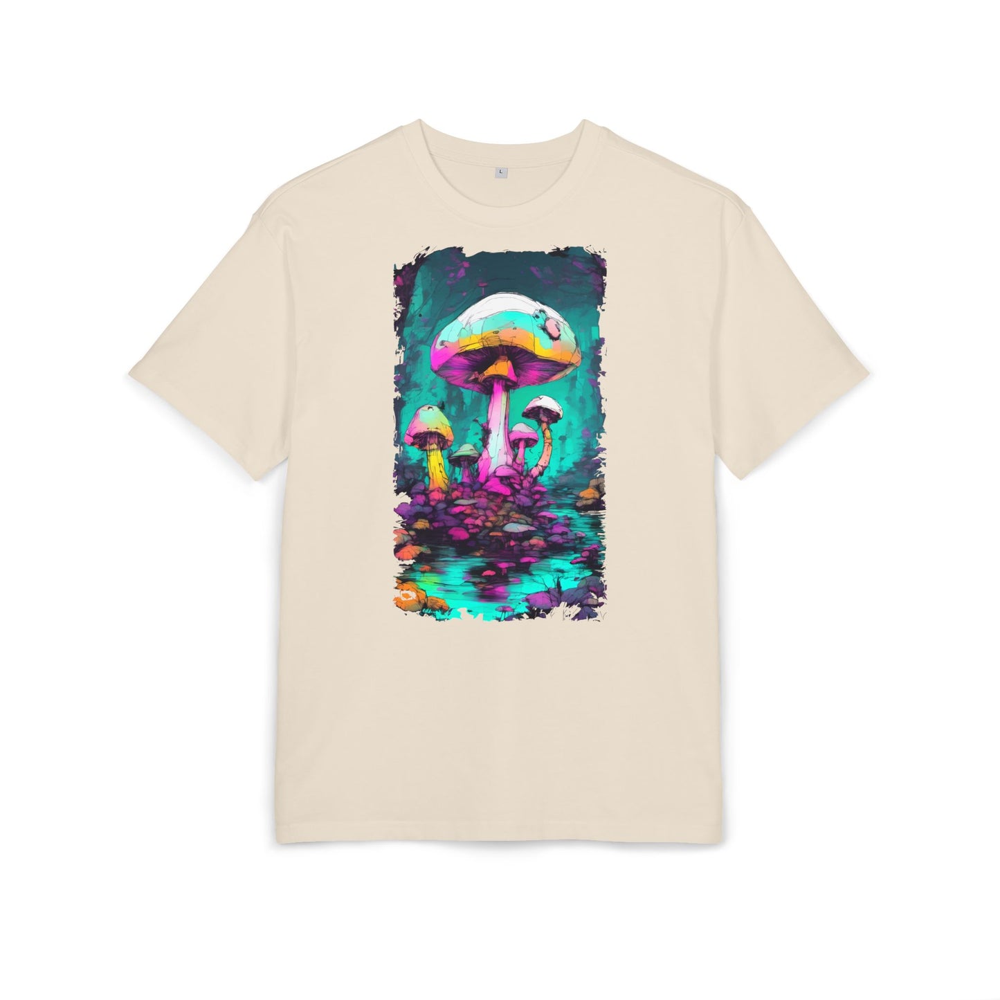 Psychedelic Mushroom Unisex Oversized Tee, Retro Graphic T-Shirt, Festival Wear, Street Style, Unique Gift for Nature Lovers