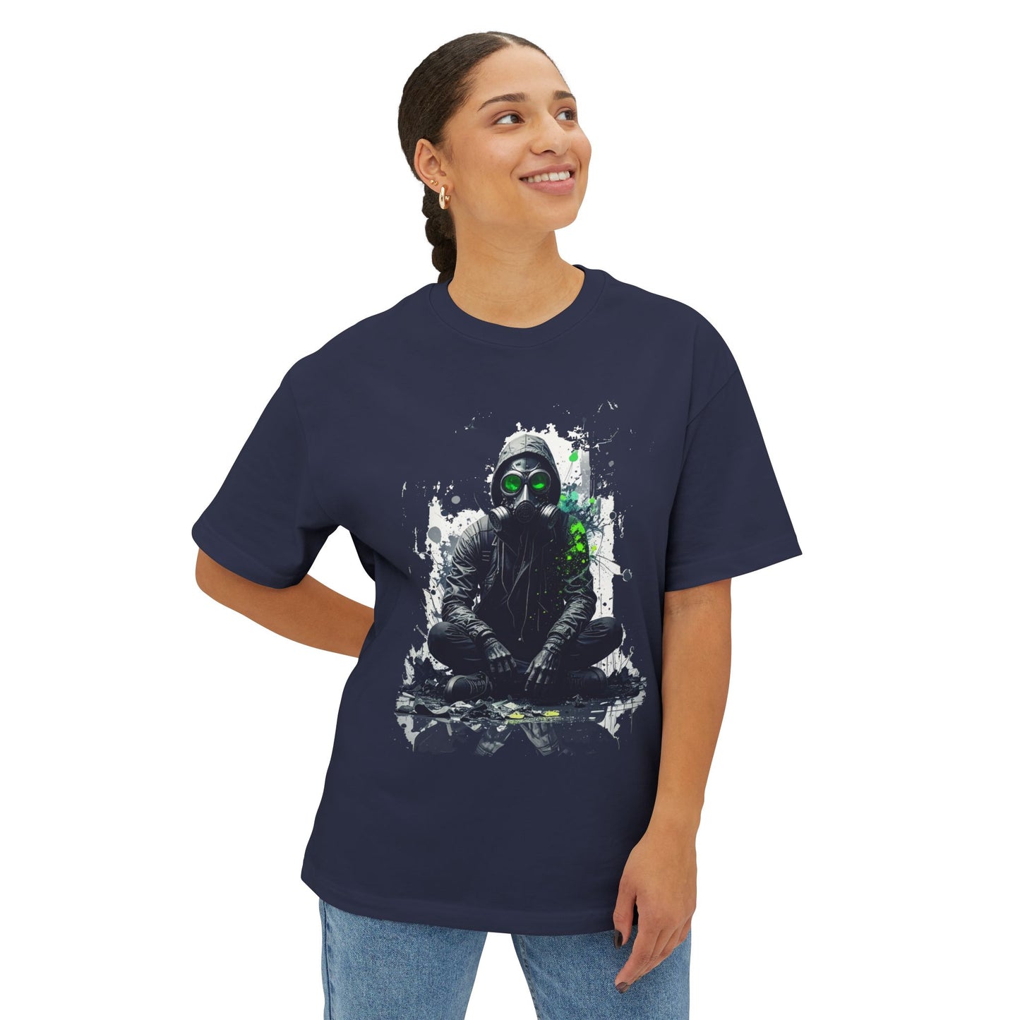 Gritty Street Art Boxy Tee, Unisex Tee, Graphic Tee, Oversized T-Shirt, Urban Fashion, Unique Gift, Casual Wear