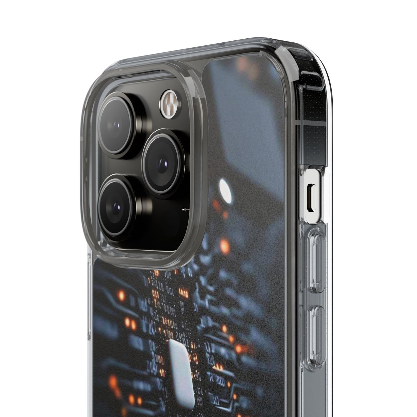 Clear Phone Case with Cyber Print
