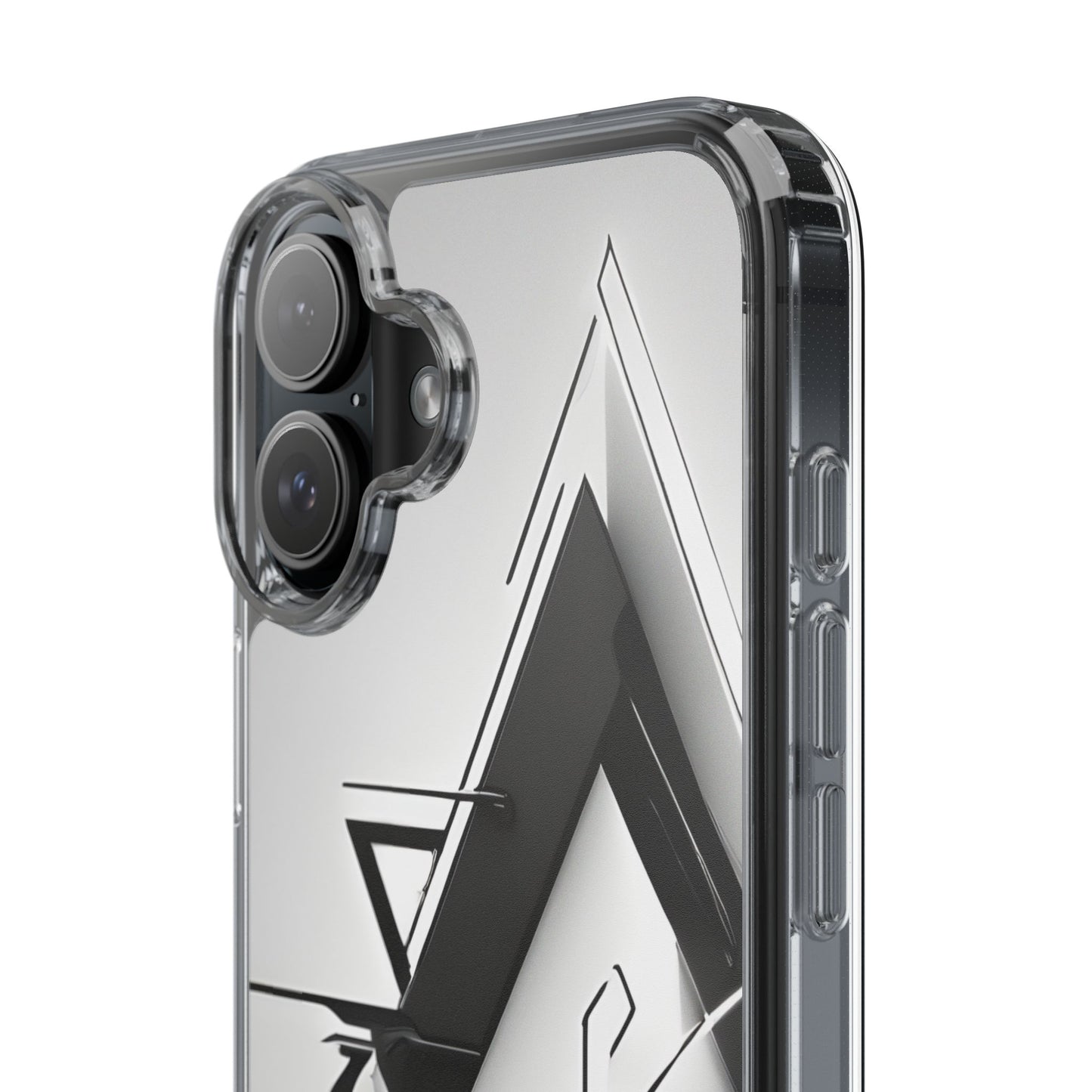 Clear Phone Case with Abstract Edgy Design Print