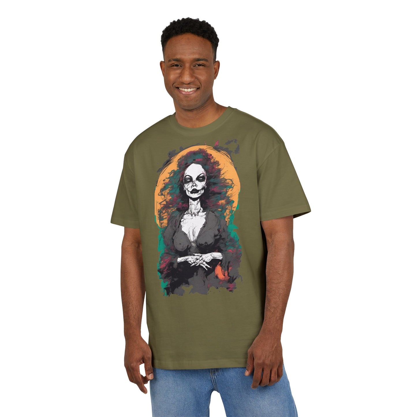 Gothic Art Oversized Tee - Perfect for Halloween Celebrations, Casual Outfits, Gift for Art Lovers, Unique Graphic Tee, Spooky Style