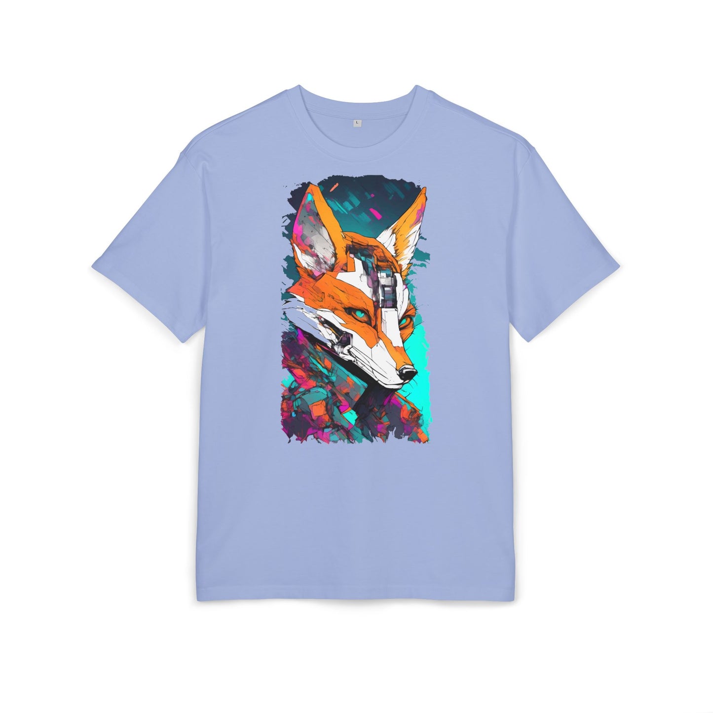 Futuristic Fox Design Unisex Oversize Tee, Graphic Tee, Cool T-Shirt, Unique Gift, Casual Wear
