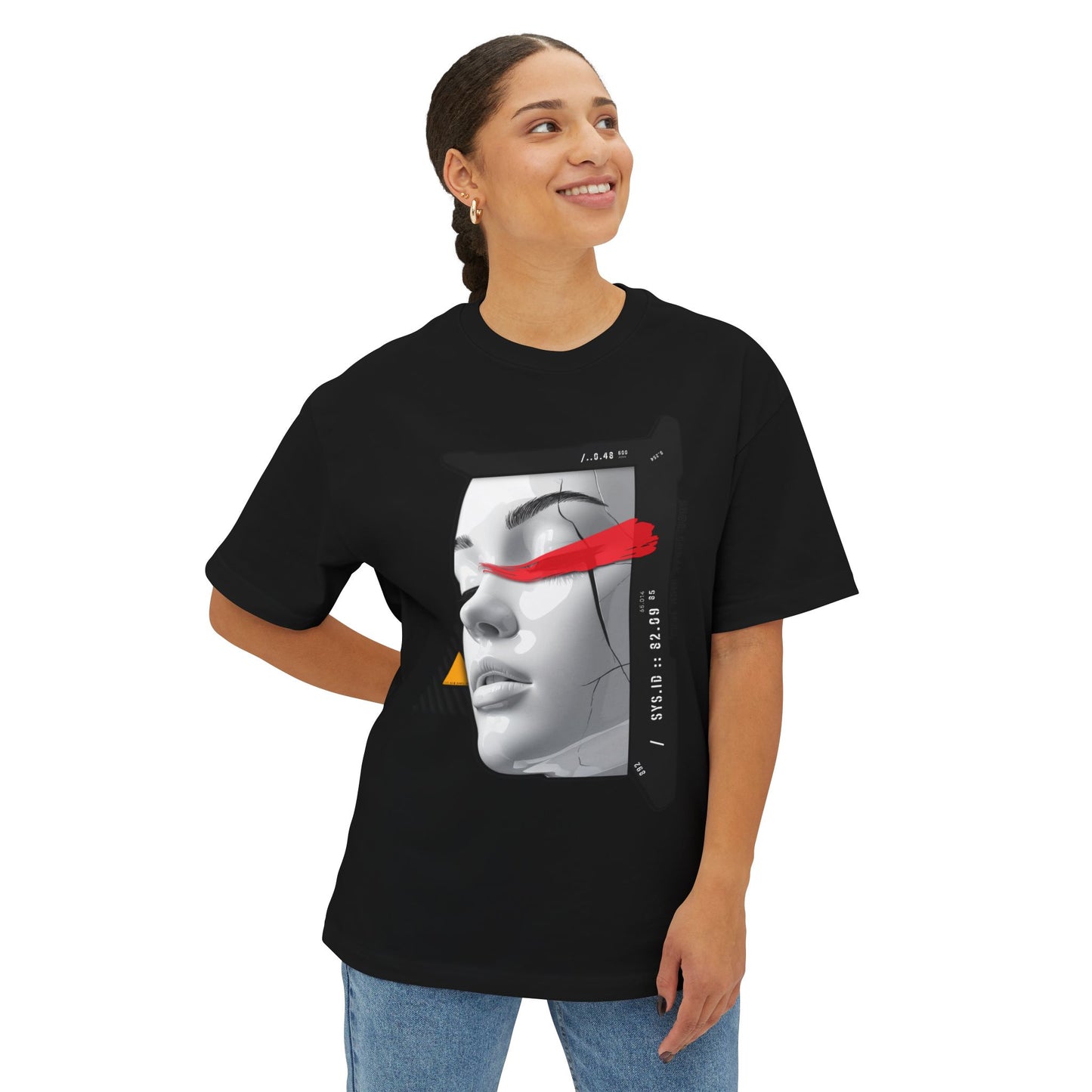 Chic Graphic Oversized Tee - Casual Wear, Streetwear, Art Tee, Gift for Her, Fashionable Comfort Wear