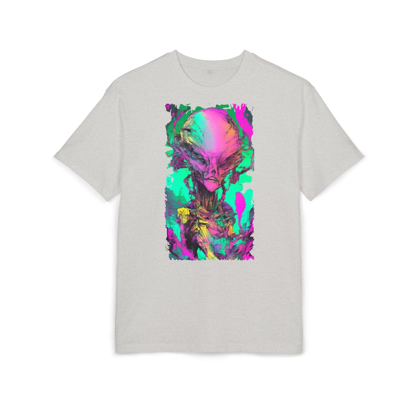 Alien Art Unisex Oversize Tee, Graphic Tee, Casual Style, Streetwear, Unique Gift, Statement Piece