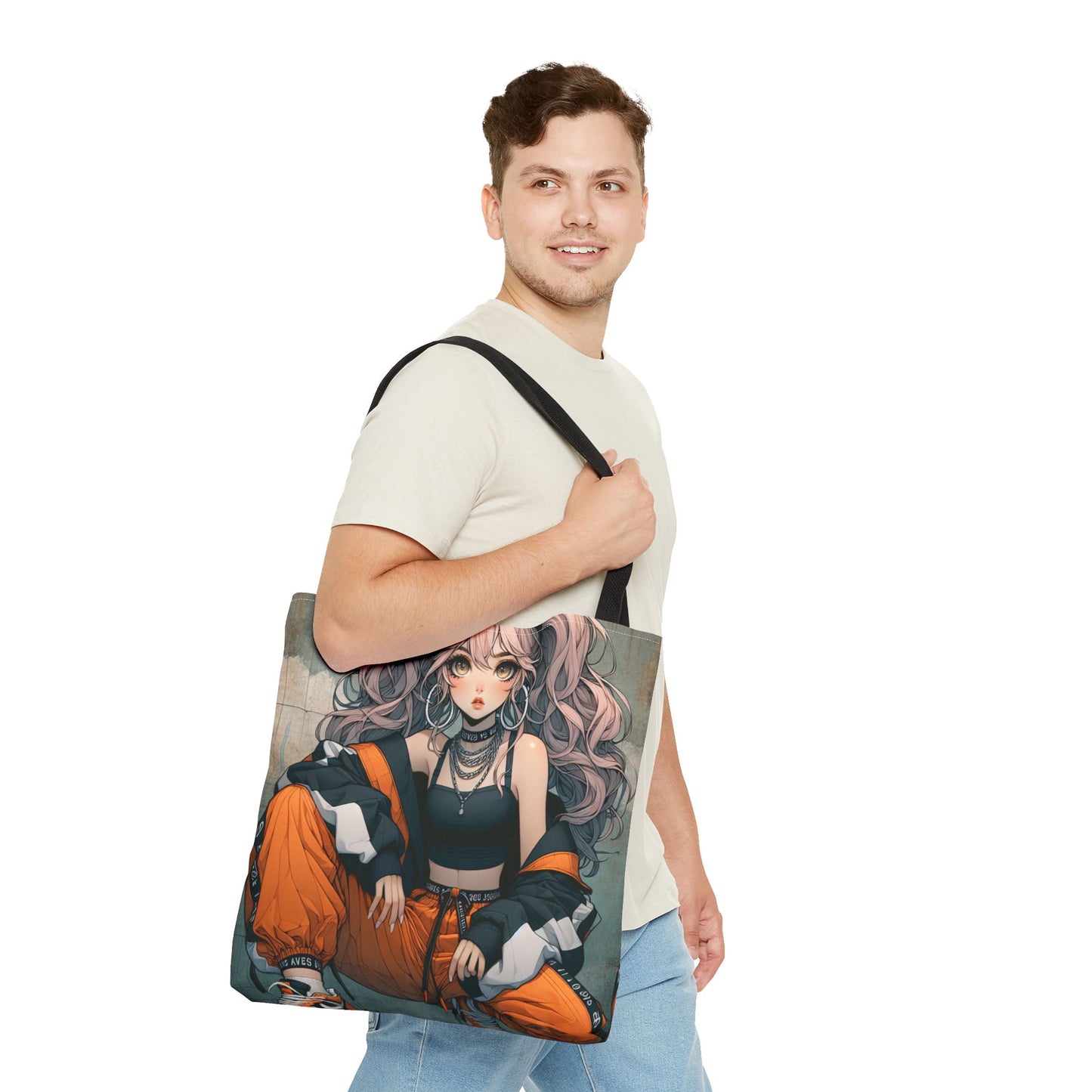 Stylish Anime Tote Bag, AOP Art Bag, Gift for Anime Lovers, Trendy Shopper Bag, Unique Fashion Accessory, Everyday Use Tote