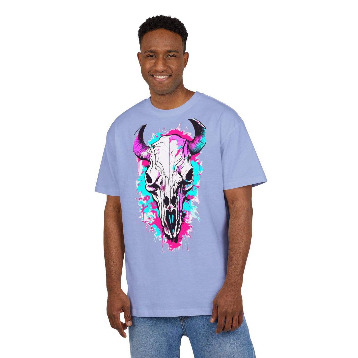 Vibrant Skull Graphic Tee for Art Lovers, Casual Wear, Unique Gift, Festival Apparel, Street Style Fashion