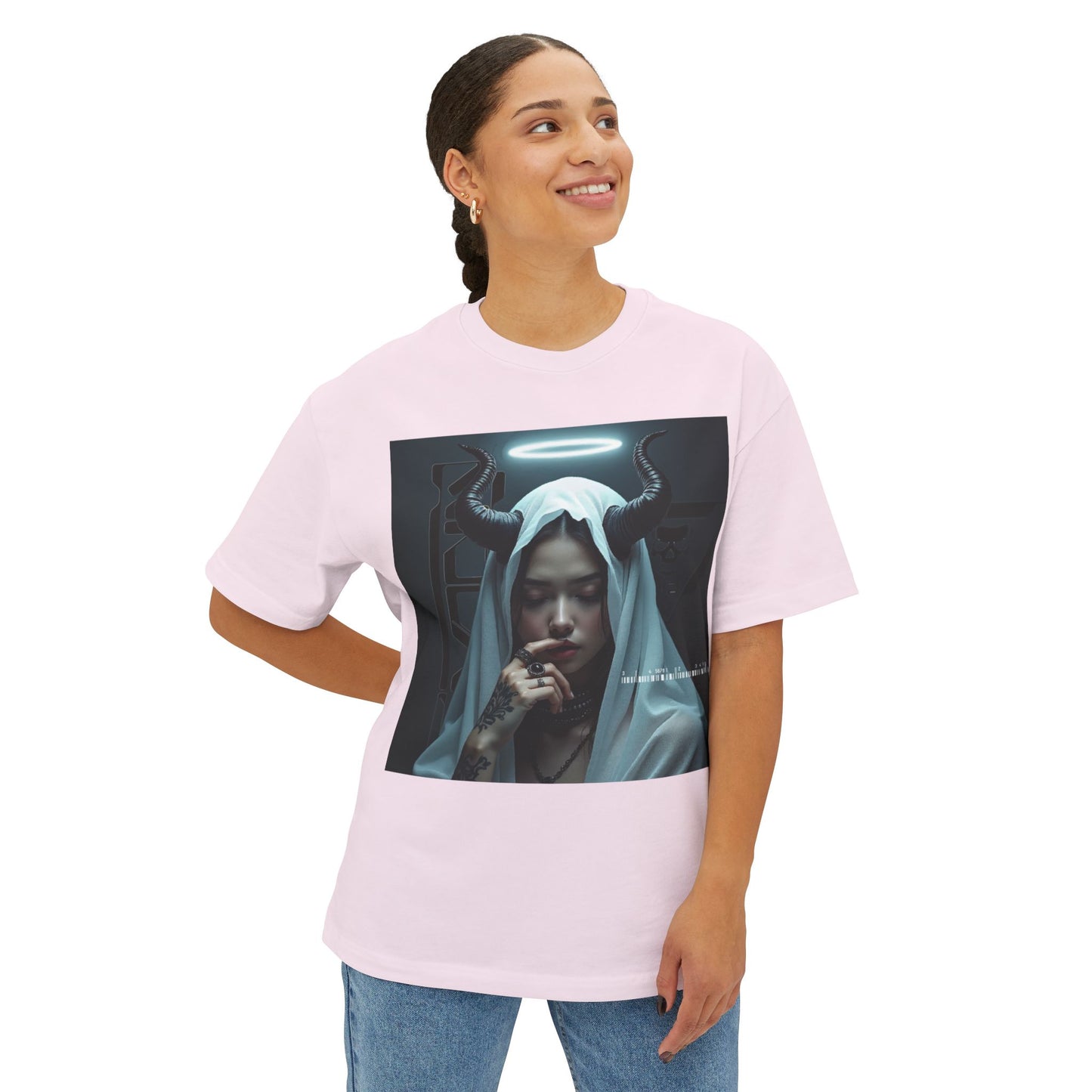 Gothic Inspired Oversized Tee - Perfect for Halloween, Music Festivals, Casual Wear, Alternative Fashion, Unique Gift Ideas