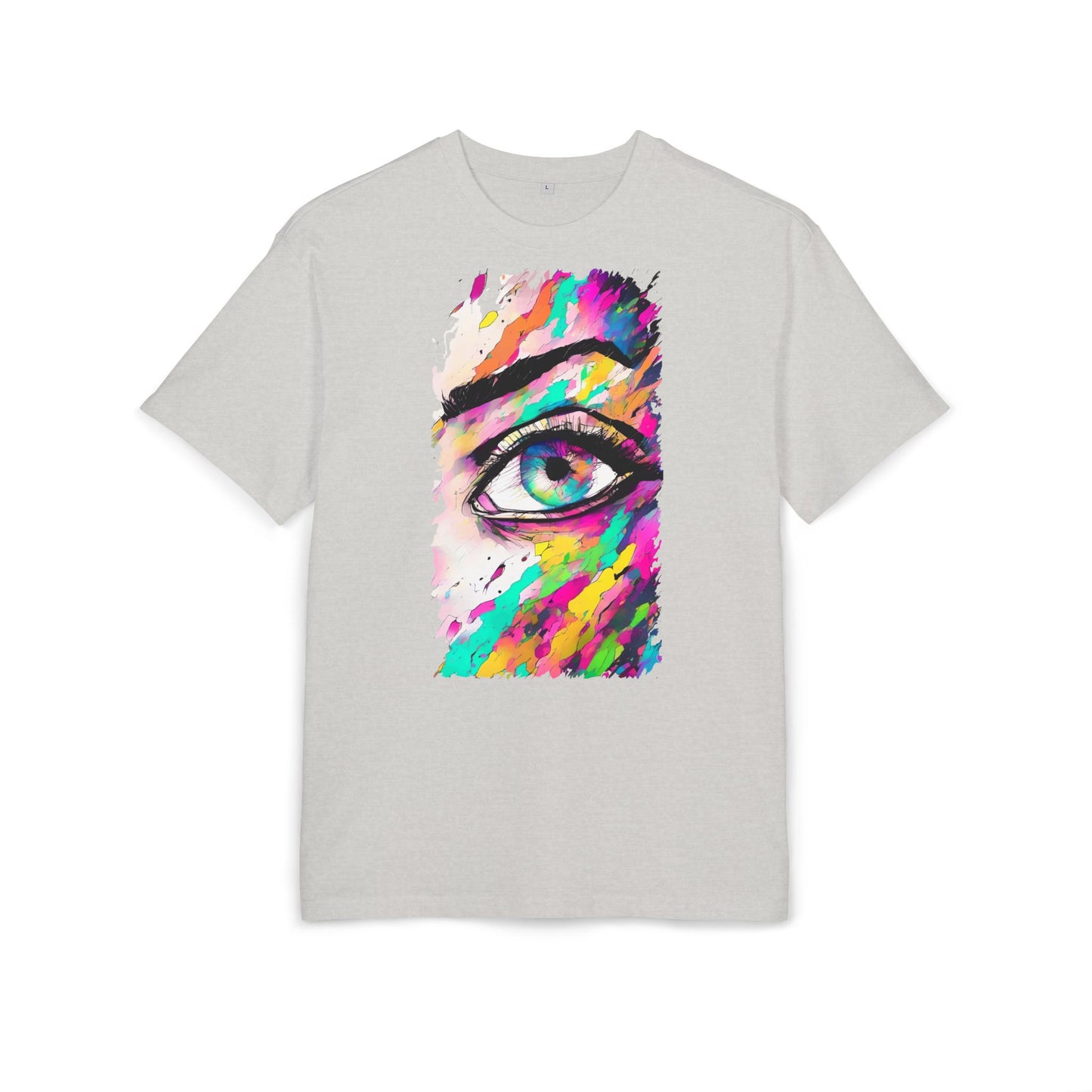 Colorful Eye Graphic Unisex Heavy Oversize Tee, Artistic T-Shirt, Casual Wear, Gift for Art Lovers, Streetwear Trends, Vibrant Style