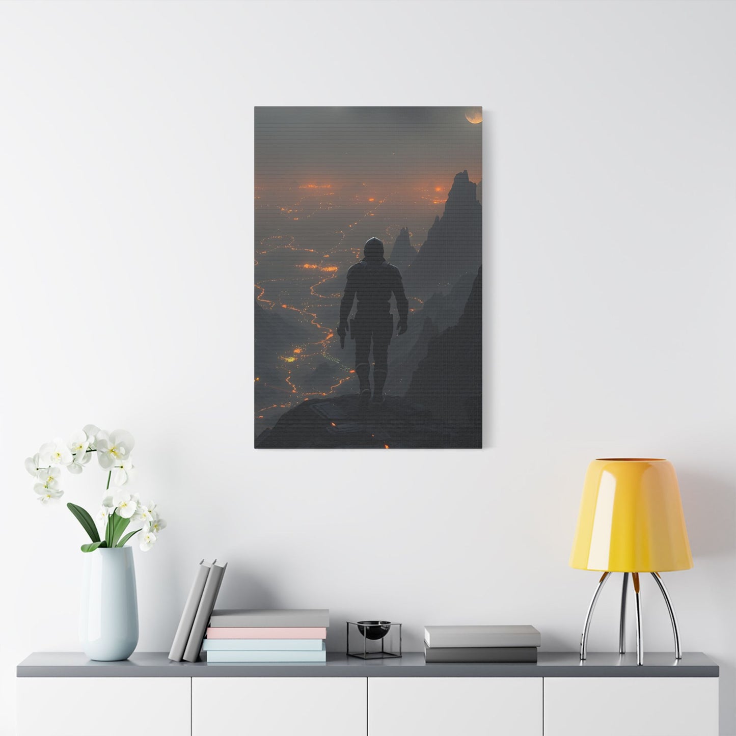Stretched Canvas Art Print, Adventure Wall Decor, Sci-Fi Home Decor, Gamer Room Decoration, Unique Gift Idea