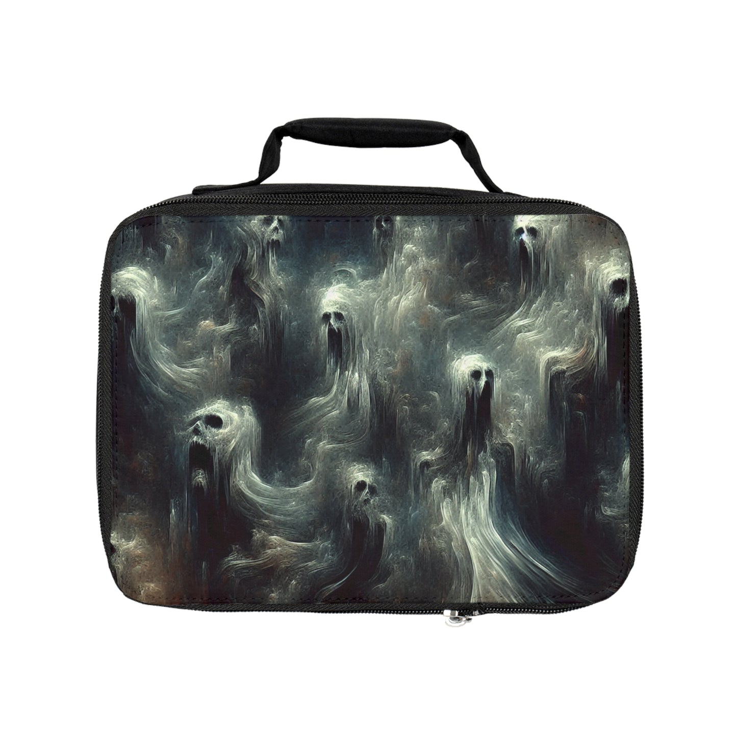 Eerie Design Lunch Bag | Unique Ghost Art | Fun Picnic Tote | Gift for Halloween, School, Work, Travel