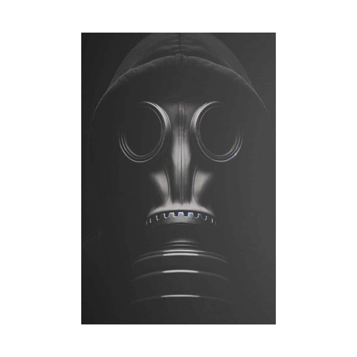 Stylish Gas Mask Art Canvas, Dark Aesthetic Wall Decor, Unique Gift for Art Lovers, Modern Home Accent, Gothic Room Art