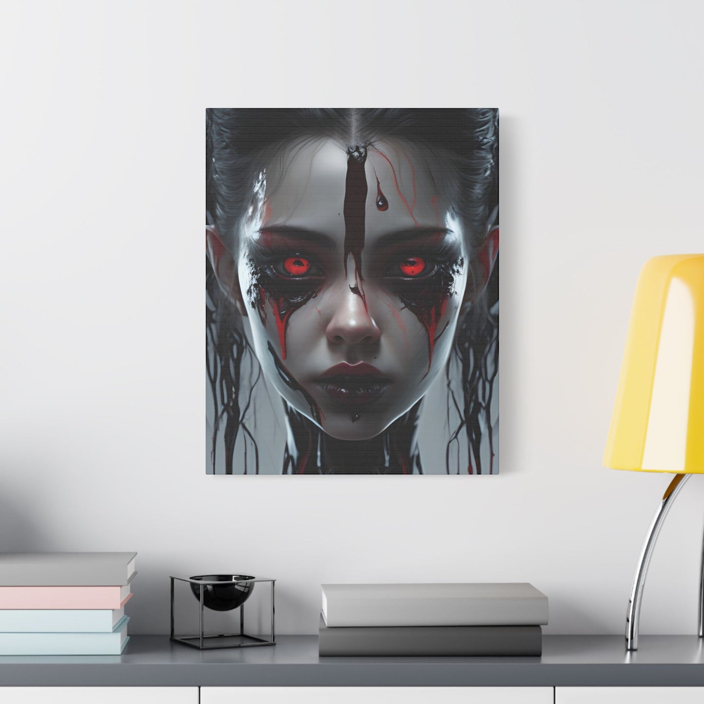 Gothic Wall Art Print, Horror Decor, Stretched Canvas Painting, Unique Home Decor, Dark Art for Halloween, Gothic Aesthetic