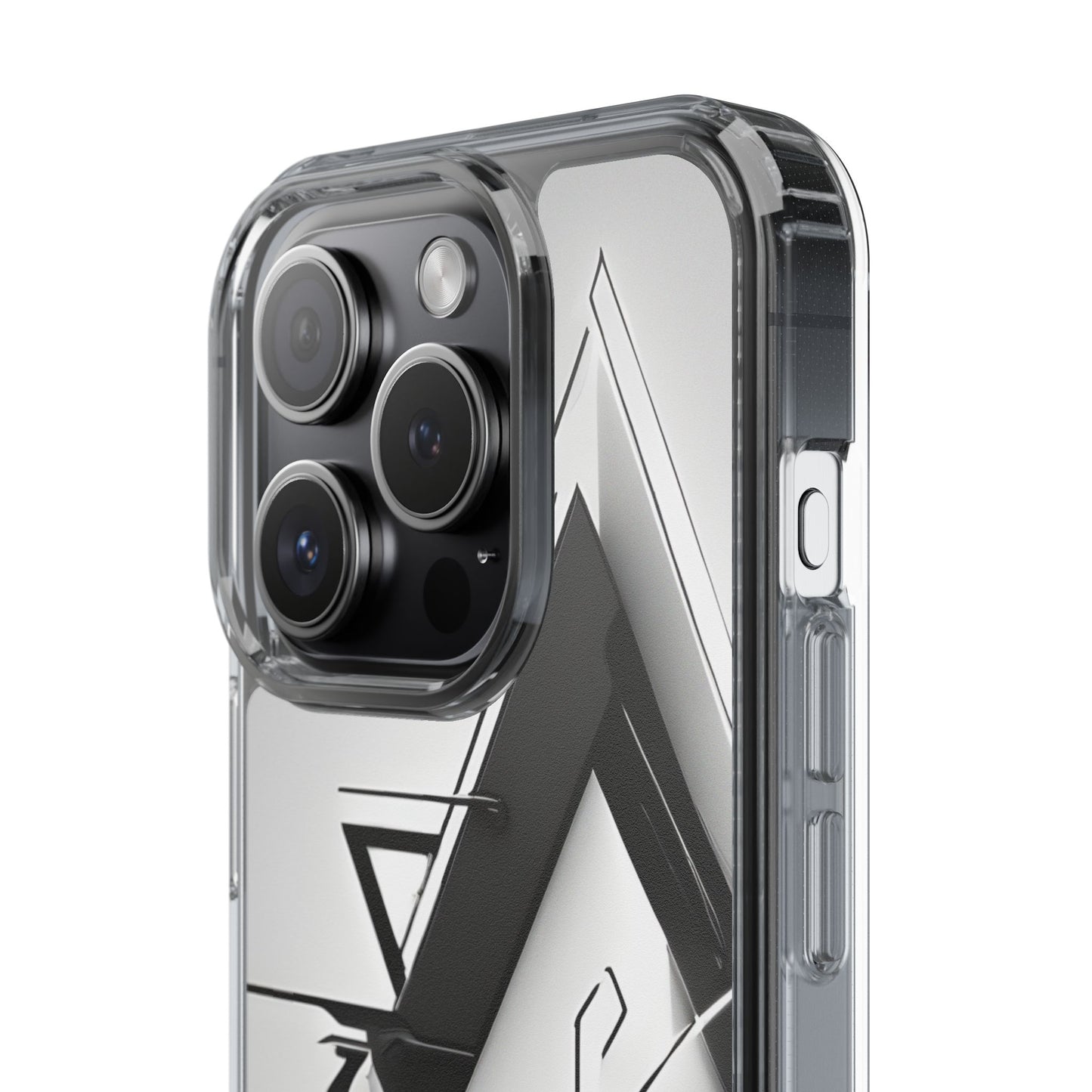 Clear Phone Case with Abstract Edgy Design Print
