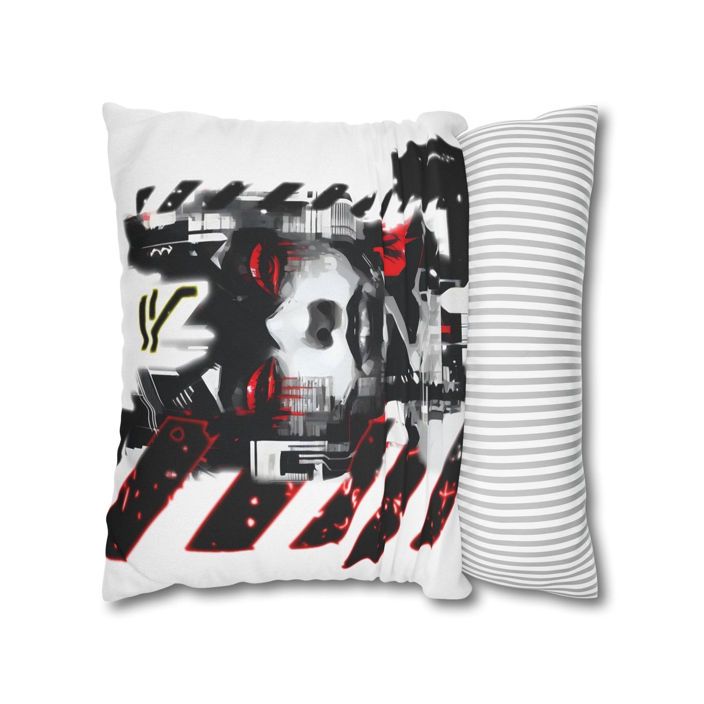 Bold Graphic Pillowcase, Unique Decorative Cushion Cover for Modern Home, Cyberpunk Art Decor, Gift for Art Lovers, Stylish Throw Pillow