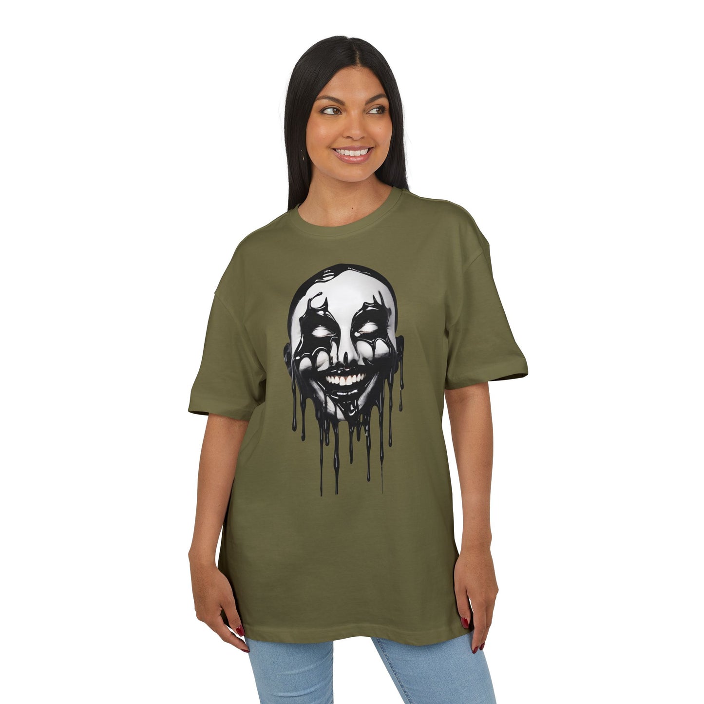 Gothic Graffiti Oversized Tee - Trendy Streetwear, Unisex Fashion Shirt, Edgy Graphic Tee, Perfect for Halloween, Casual Wear