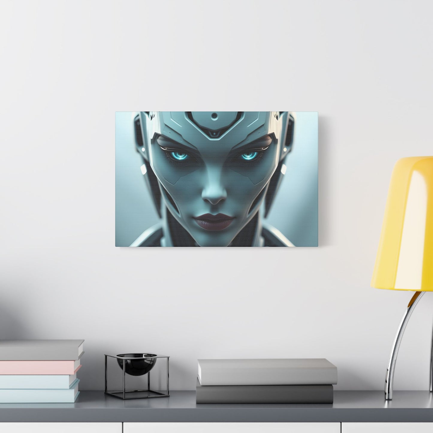 Futuristic Robot Art Canvas Print, Sci-Fi Wall Decor, Modern Home Artwork, Tech-Inspired Gift, Unique Living Room Accent
