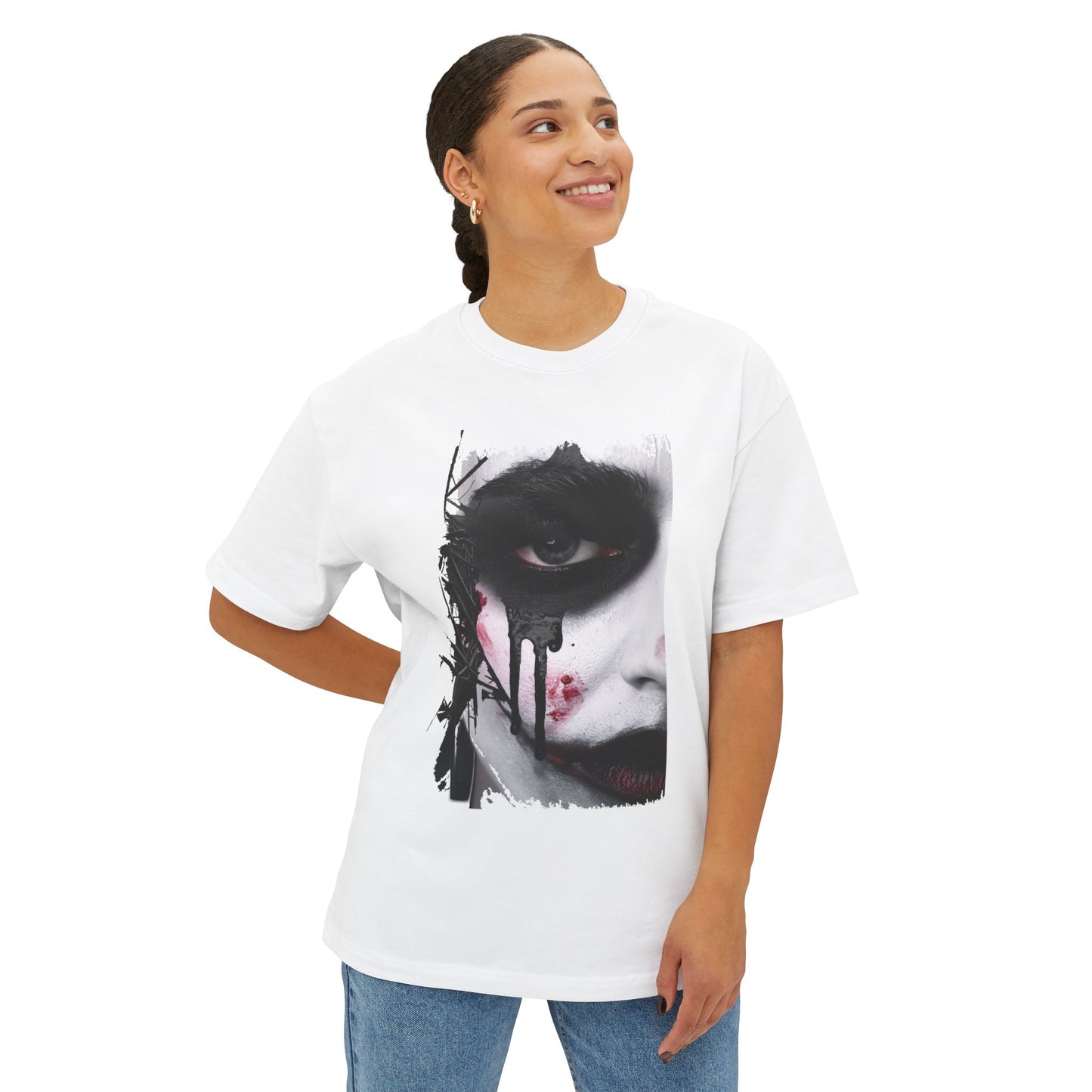 Gothic Art Oversized Tee, Unisex Graphic Shirt, Dark Art Apparel, Spooky Casual Fashion, Unique Streetwear