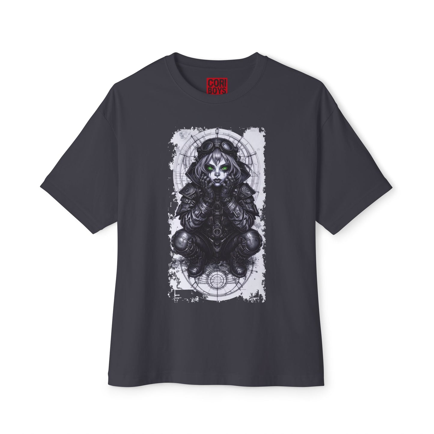 Gothic Graphic Unisex Boxy Tee - Oversized White T-Shirt for Alternative Fashion, Casual Wear, Gift for Festivals, Streetwear