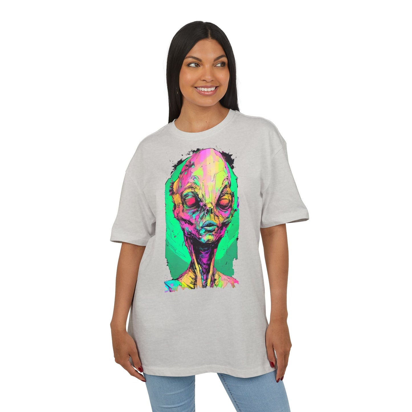 Alien Art Oversize Tee, Graphic Tee, Unisex T-Shirt, Casual Wear, Unique Gift for Sci-Fi Lovers