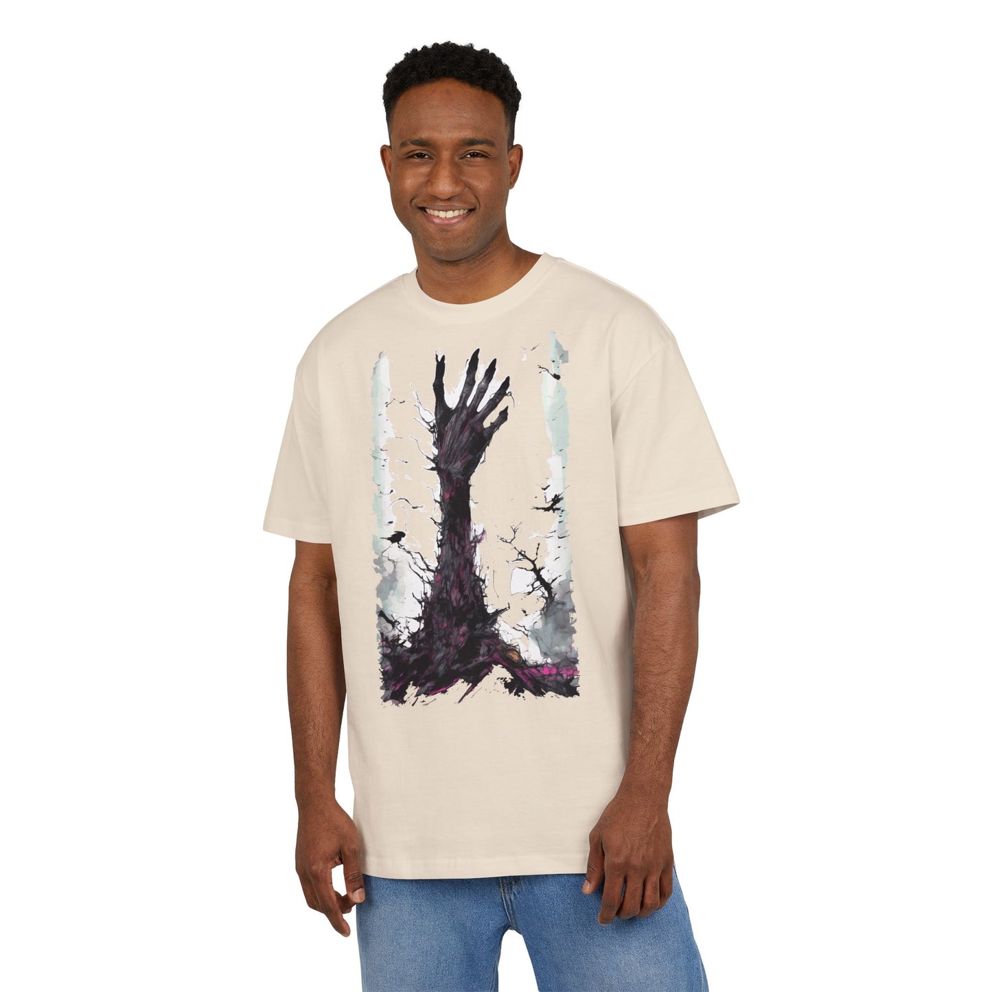Artistic Oversized Unisex Tee, Graphic Tee, Casual Wear, Streetwear Style, Gift for Art Lovers, Unique T-Shirt Design