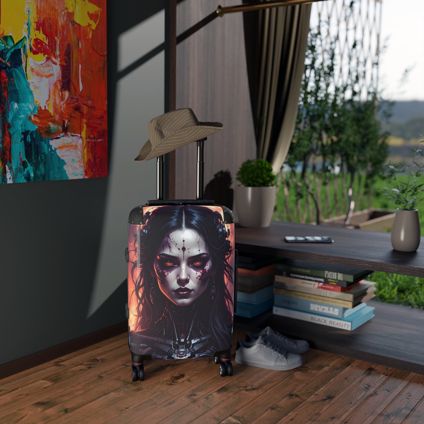 Futuristic Travel Suitcase with Bold Design, Stylish Luggage for Adventurers, Unique Carry-On for Travelers, Great Gift for Geeks