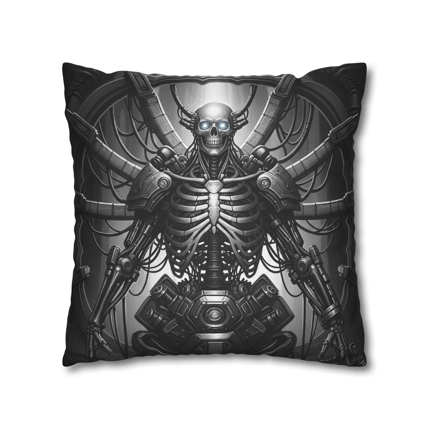 Gothic Skeleton Pillowcase - Dark Decor for Halloween, Bohemian Home, Gothic Style, Sofa Cushion, Unique Gift