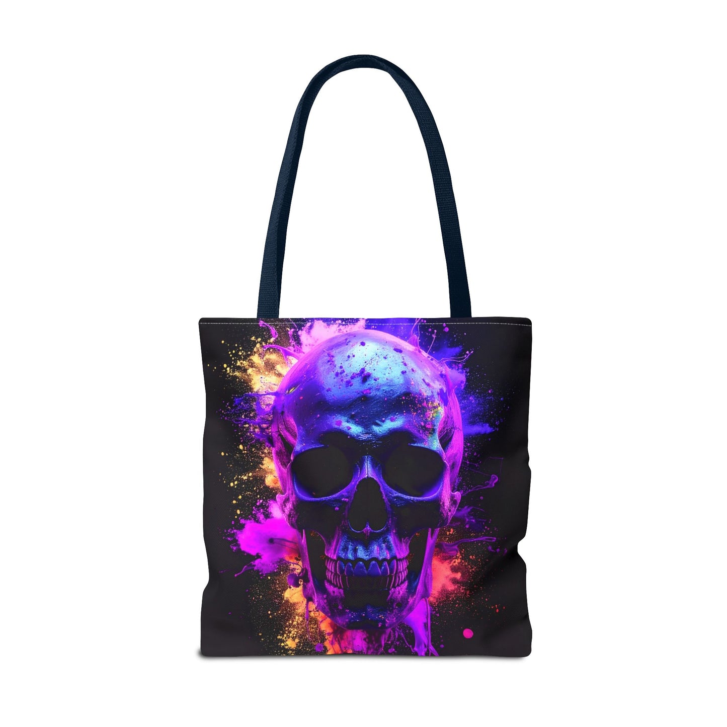 Skull Art Tote Bag, Stylish Shopping Tote, Colorful Beach Bag, Halloween Gift, Edgy Urban Accessory