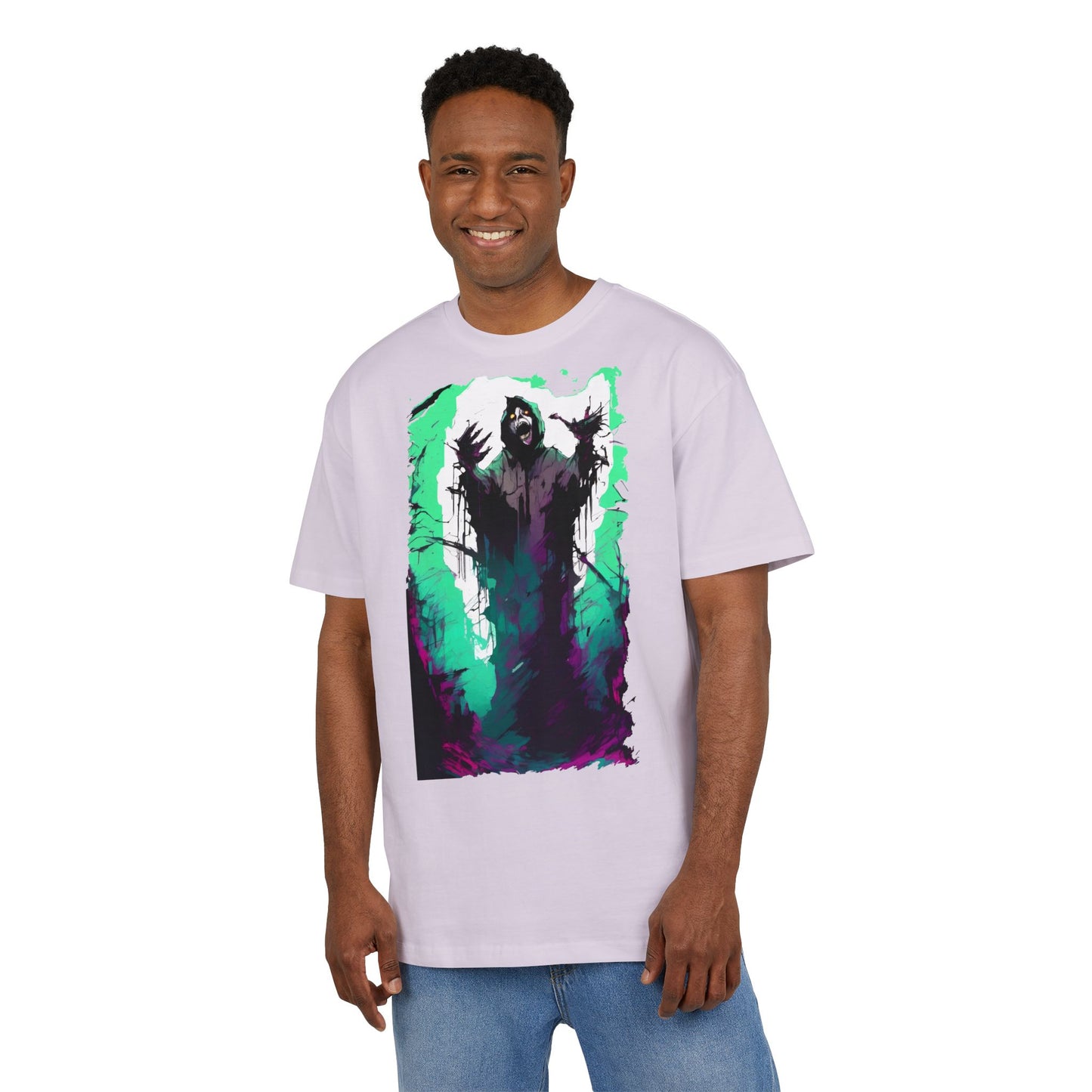 Mystical Oversized Tee - Unisex, Artistic Graphic Tee, Casual Wear, Gift for Art Lovers, Spooky Vibes Shirt