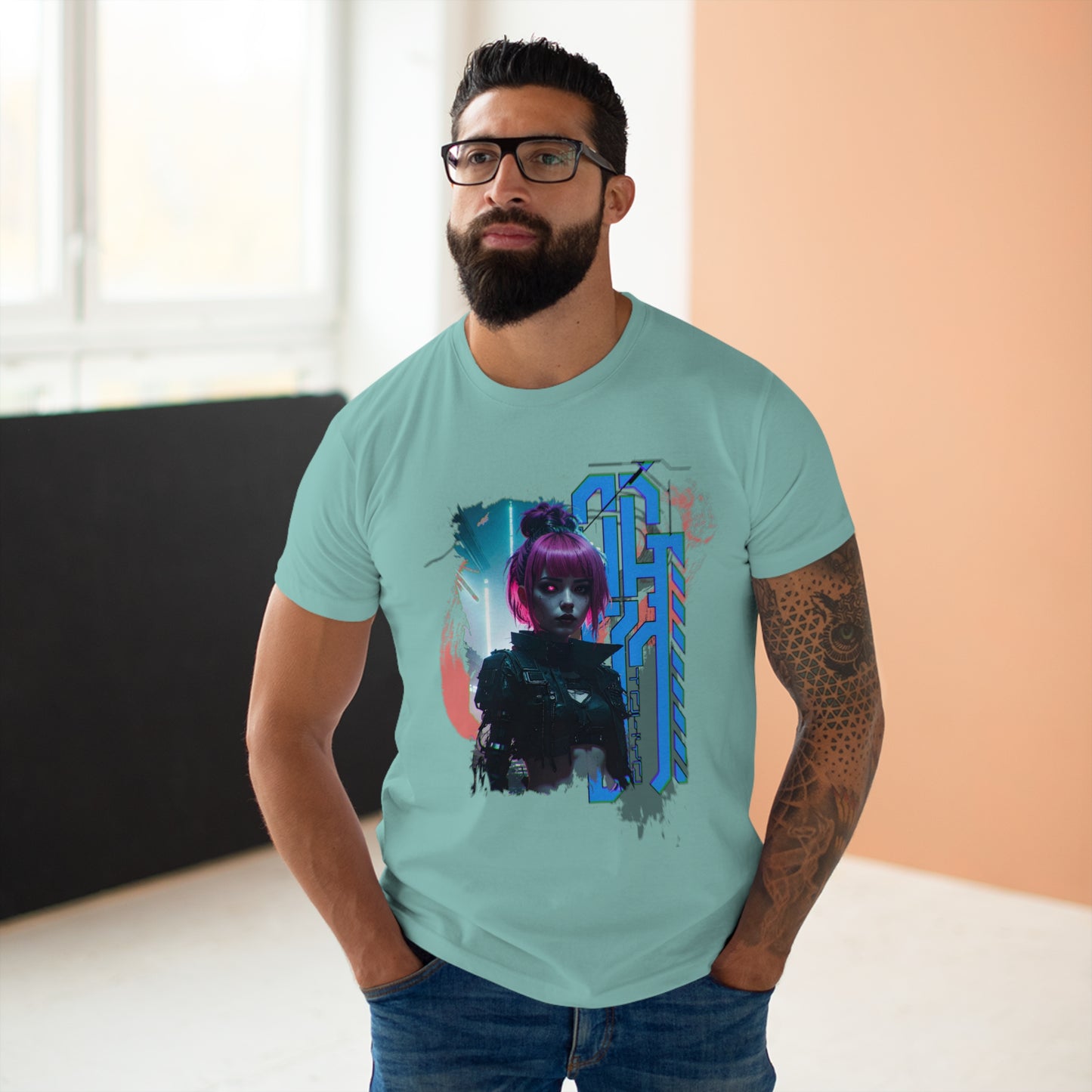 Cyberpunk Art Unisex T-Shirt, Streetwear Tee, Graphic Shirt, Gift for Him, Festival Apparel, Tech-Inspired Fashion