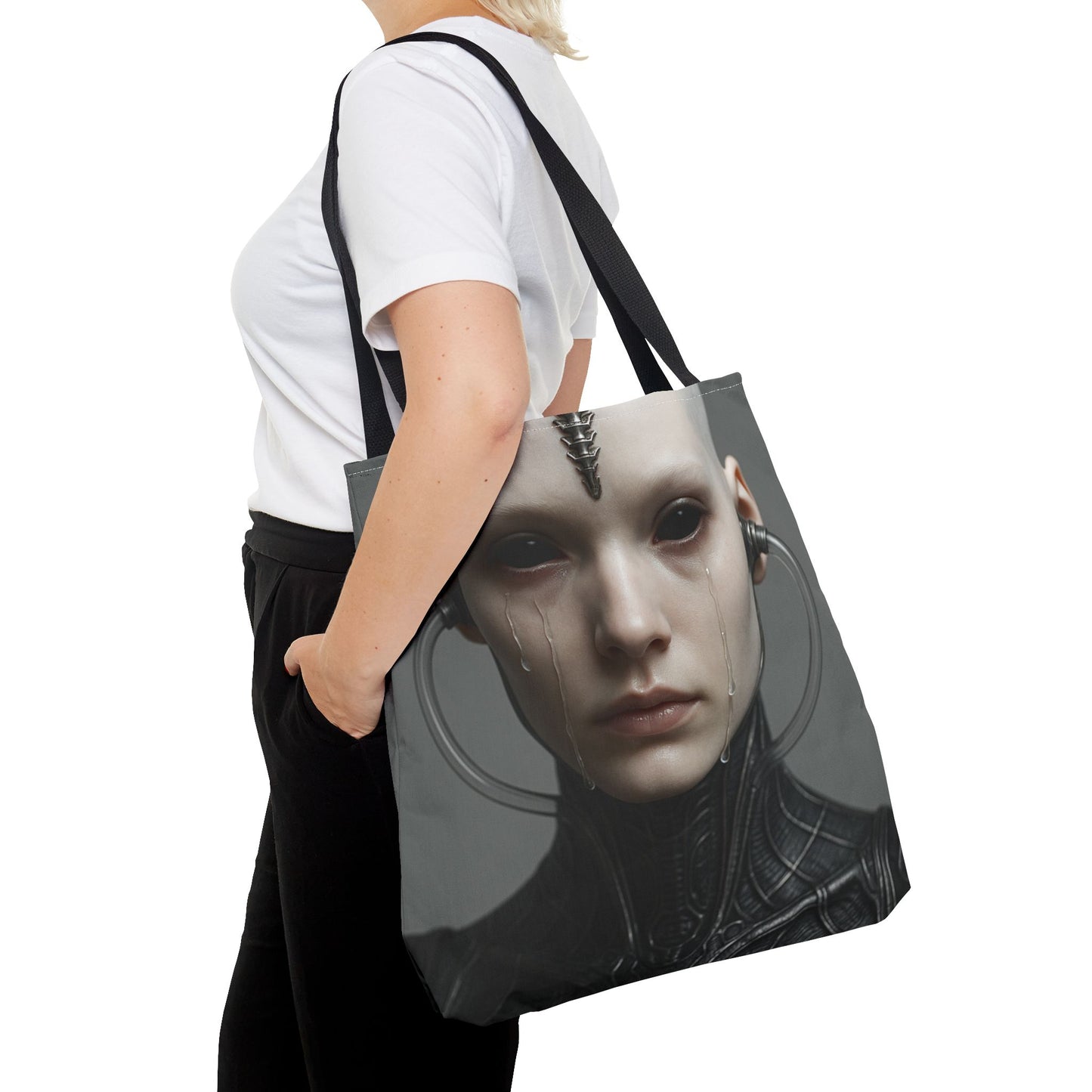 Futuristic AOP Tote Bag | Sci-Fi Style for Everyday Use, Gift for Geek Culture, Urban Accessories, Fashionable Shopping Bag