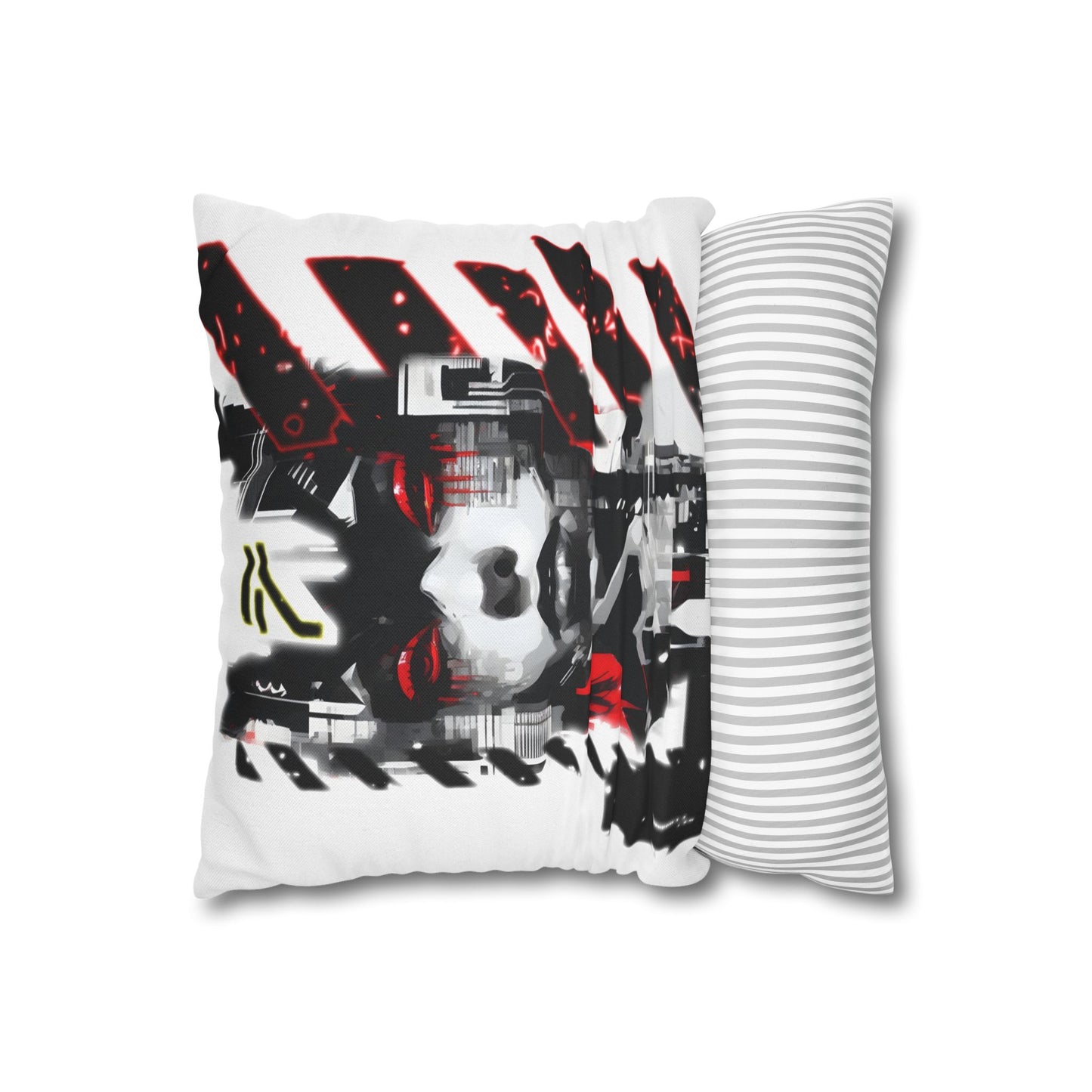 Bold Graphic Pillowcase, Unique Decorative Cushion Cover for Modern Home, Cyberpunk Art Decor, Gift for Art Lovers, Stylish Throw Pillow