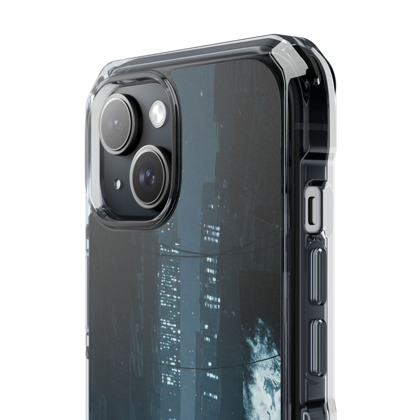 Magnetic Clear Impact Cases for Phones | Urban Nightscape Design | Unique Phone Accessories, Gift for Tech Lovers, Protective Cases