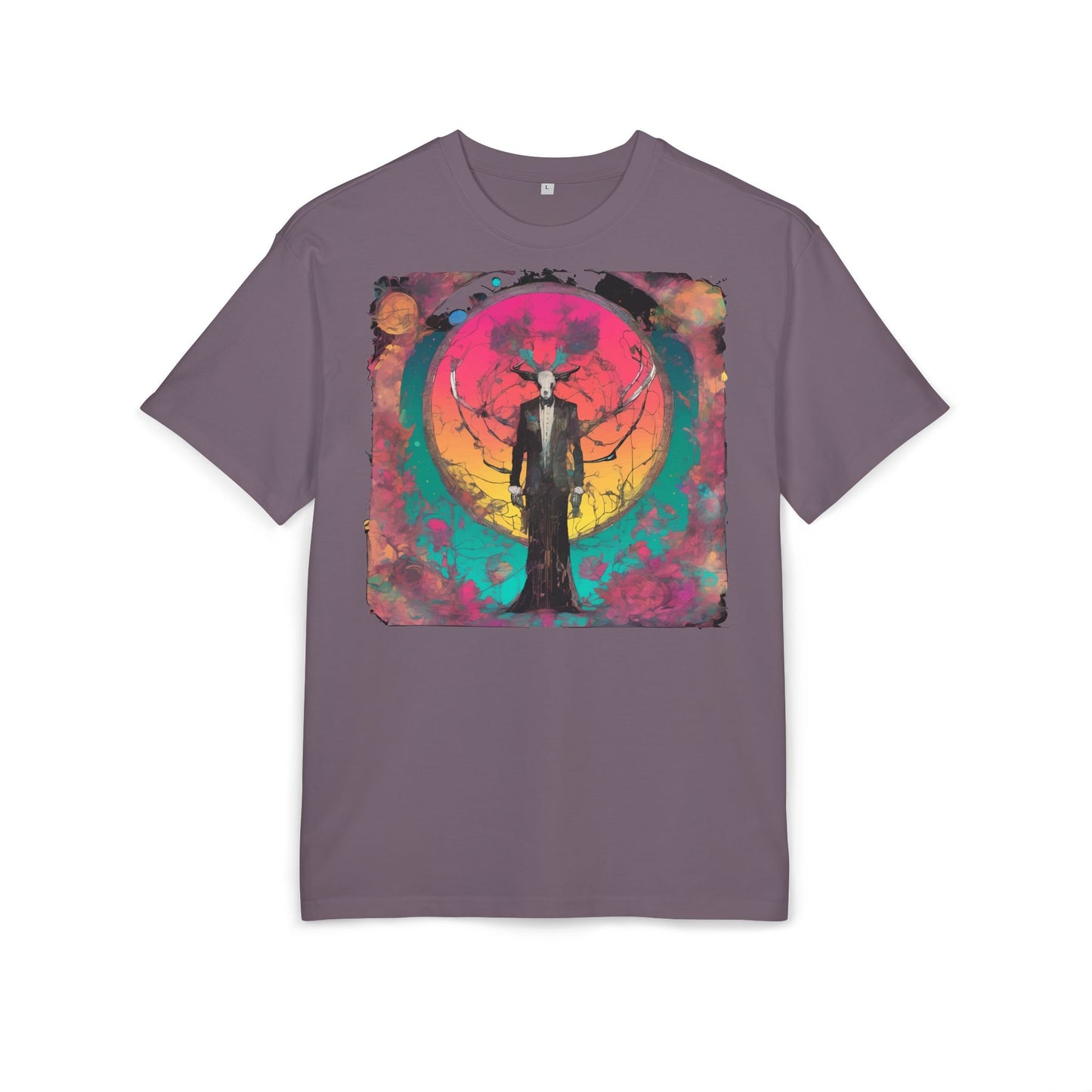 Vibrant Artistic Oversize Tee - Unisex Heavyweight T-Shirt, Bohemian Style, Gift for Art Lovers, Festival Wear, Casual Chic