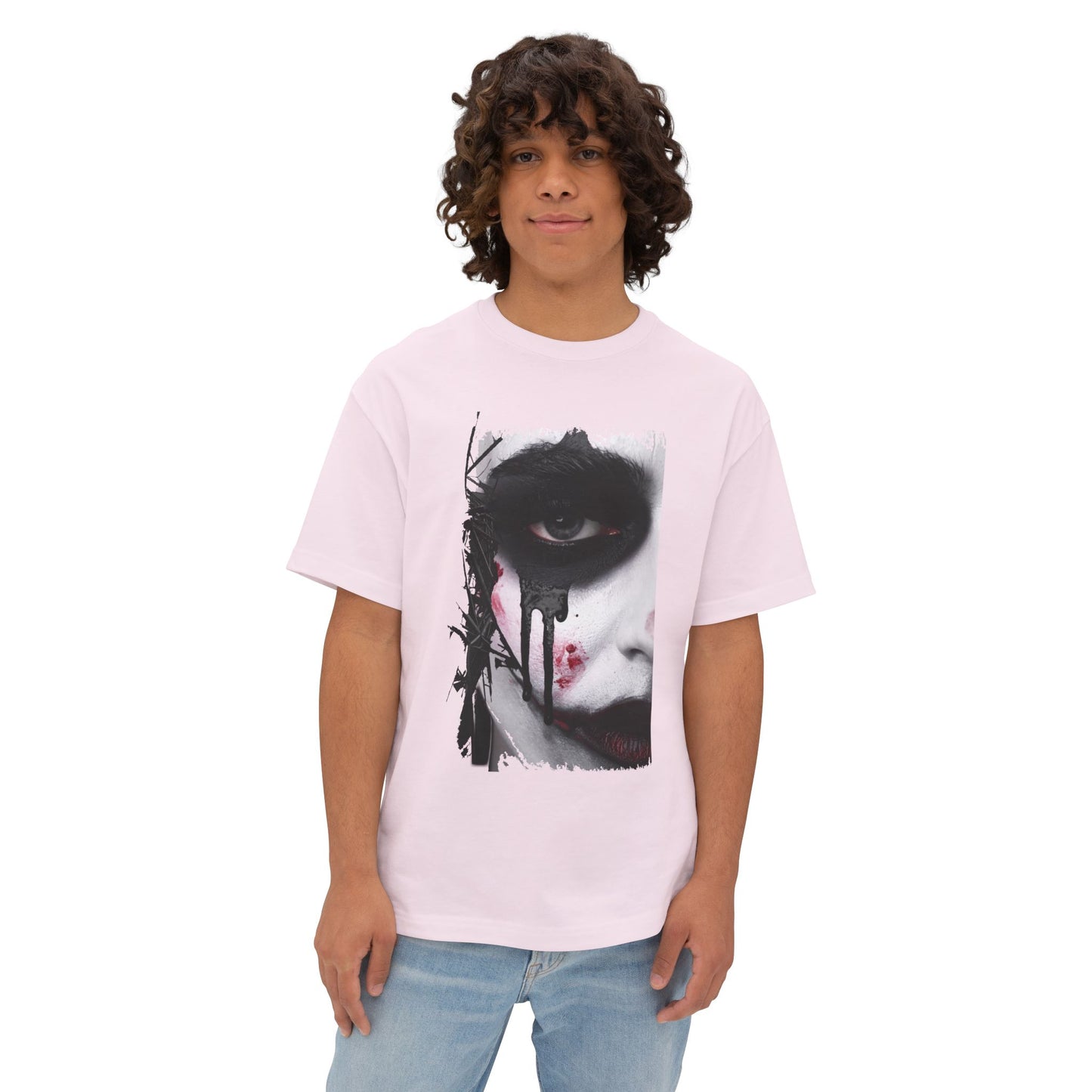Gothic Art Oversized Tee, Unisex Graphic Shirt, Dark Art Apparel, Spooky Casual Fashion, Unique Streetwear