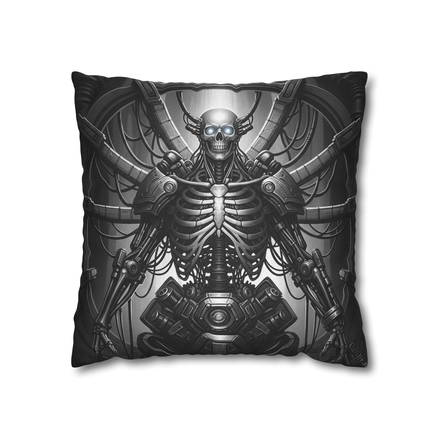 Gothic Skeleton Pillowcase - Dark Decor for Halloween, Bohemian Home, Gothic Style, Sofa Cushion, Unique Gift