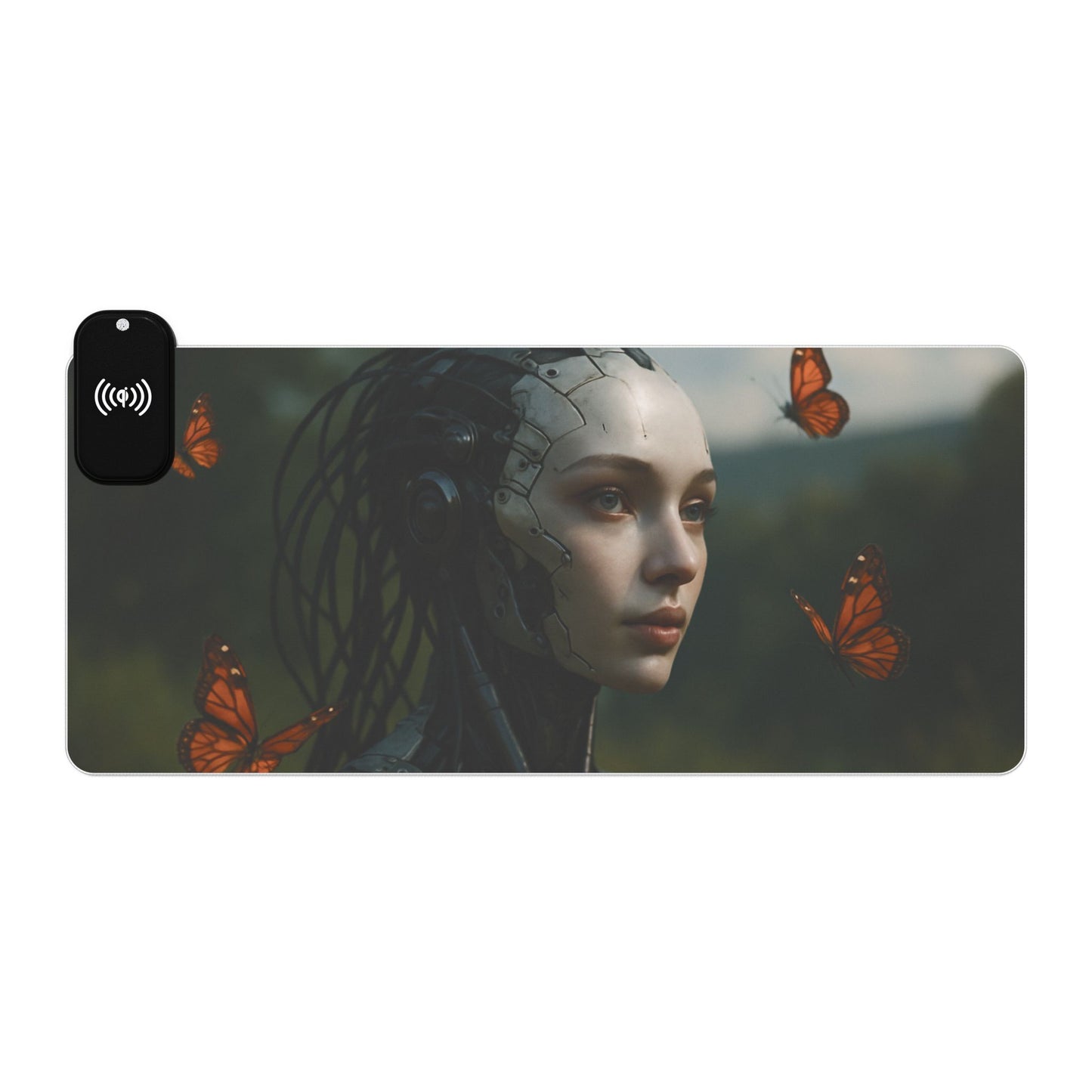 LED Gaming Mouse Pad with Wireless Charging | LED Desk Accessory, Gamer Gift, Tech Decor, Office Organizer, Home Office Essentials