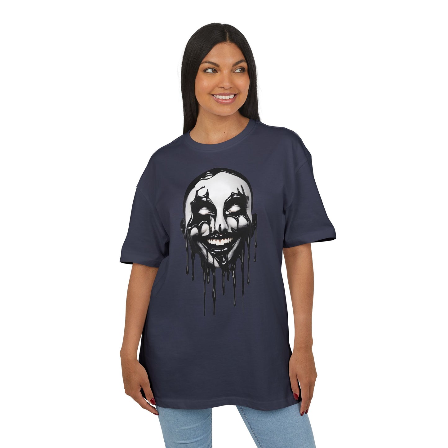 Gothic Graffiti Oversized Tee - Trendy Streetwear, Unisex Fashion Shirt, Edgy Graphic Tee, Perfect for Halloween, Casual Wear