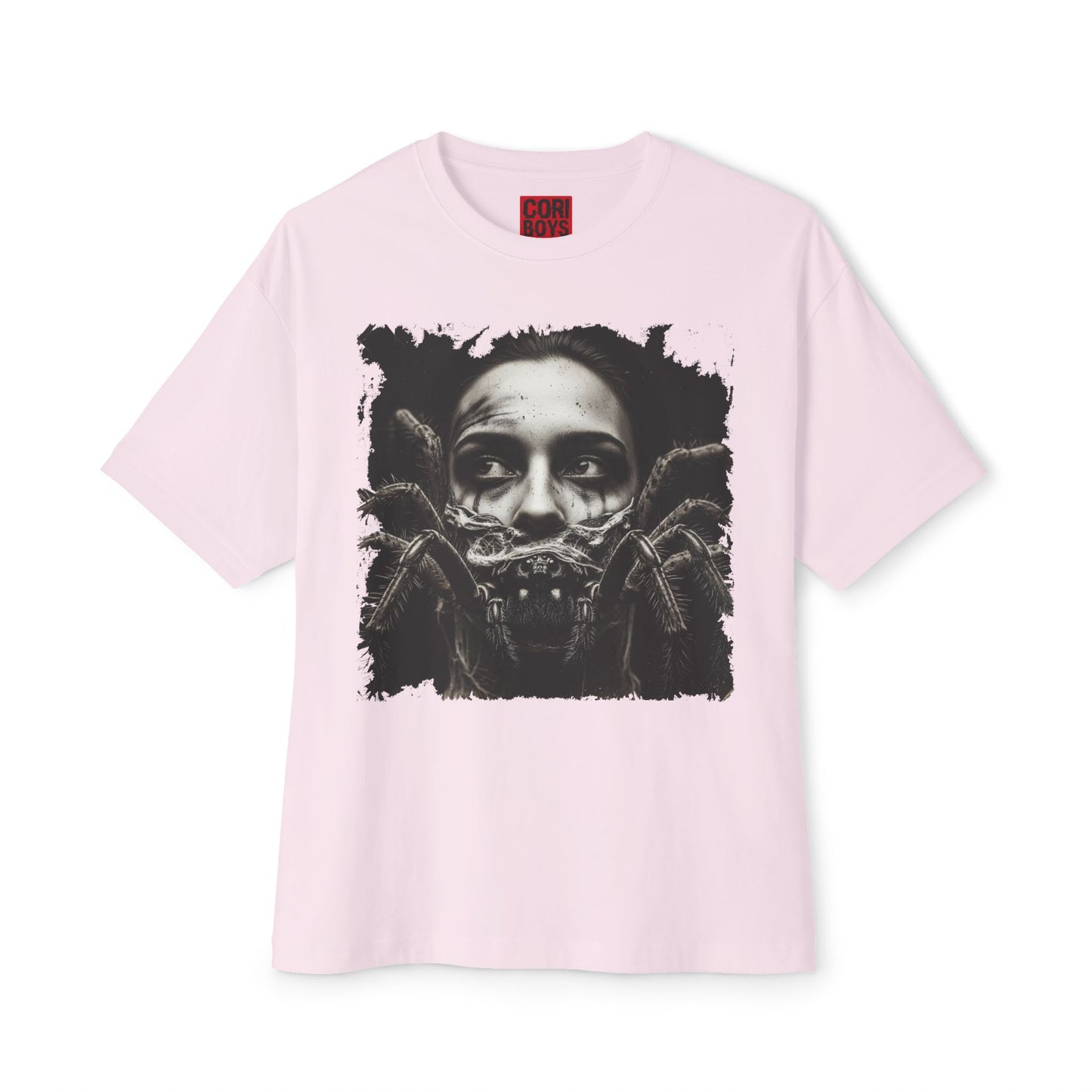 Eerie Spider Graphic Unisex Boxy Tee, Creepy Shirt for Halloween, Casual Wear, Street Fashion, Unique Gift for Spooky Season