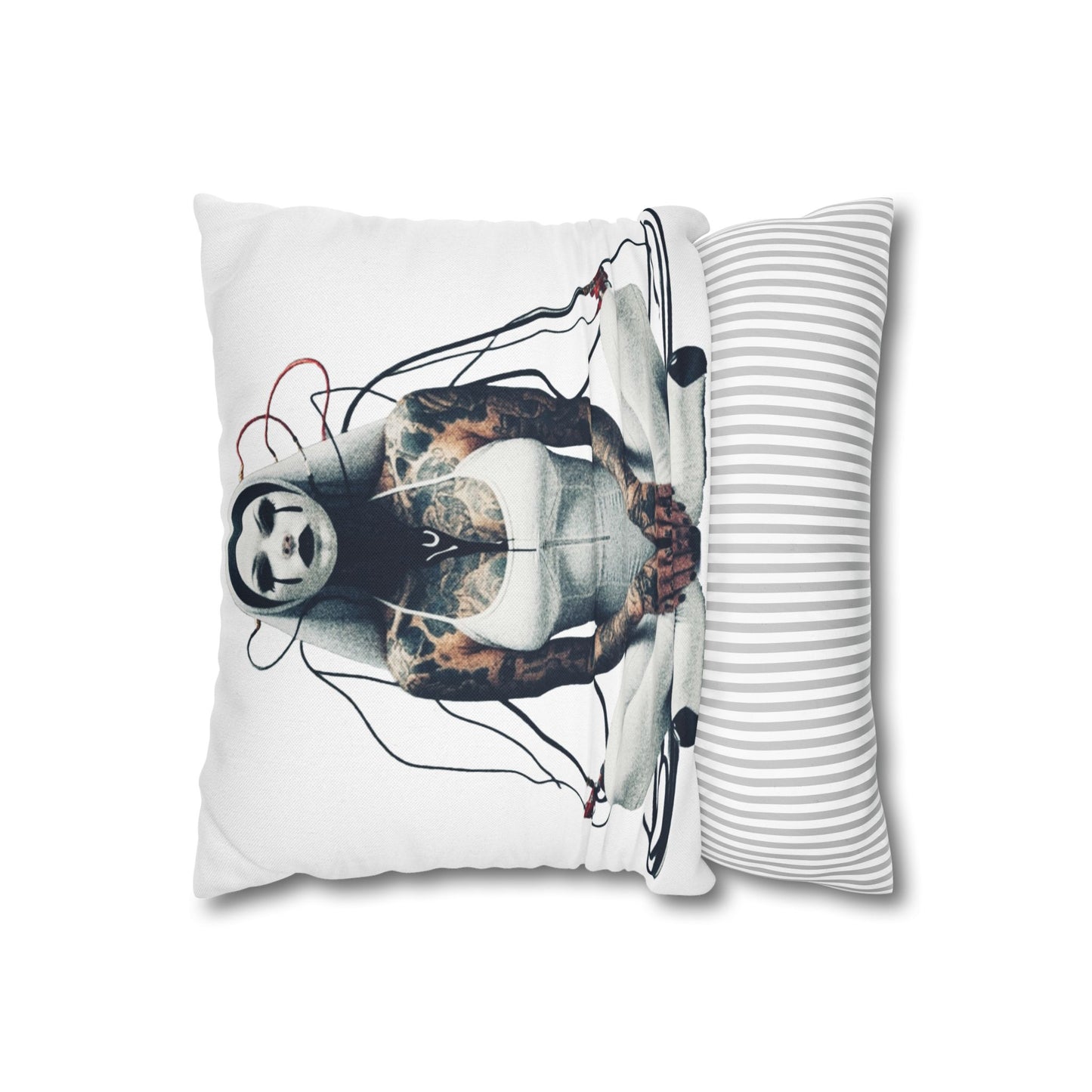 Unique Artistic Pillowcase with Futuristic Design, Decorative Cushion Cover for Home Decor, Gift for Art Lovers, Cozy Living Room Accessory