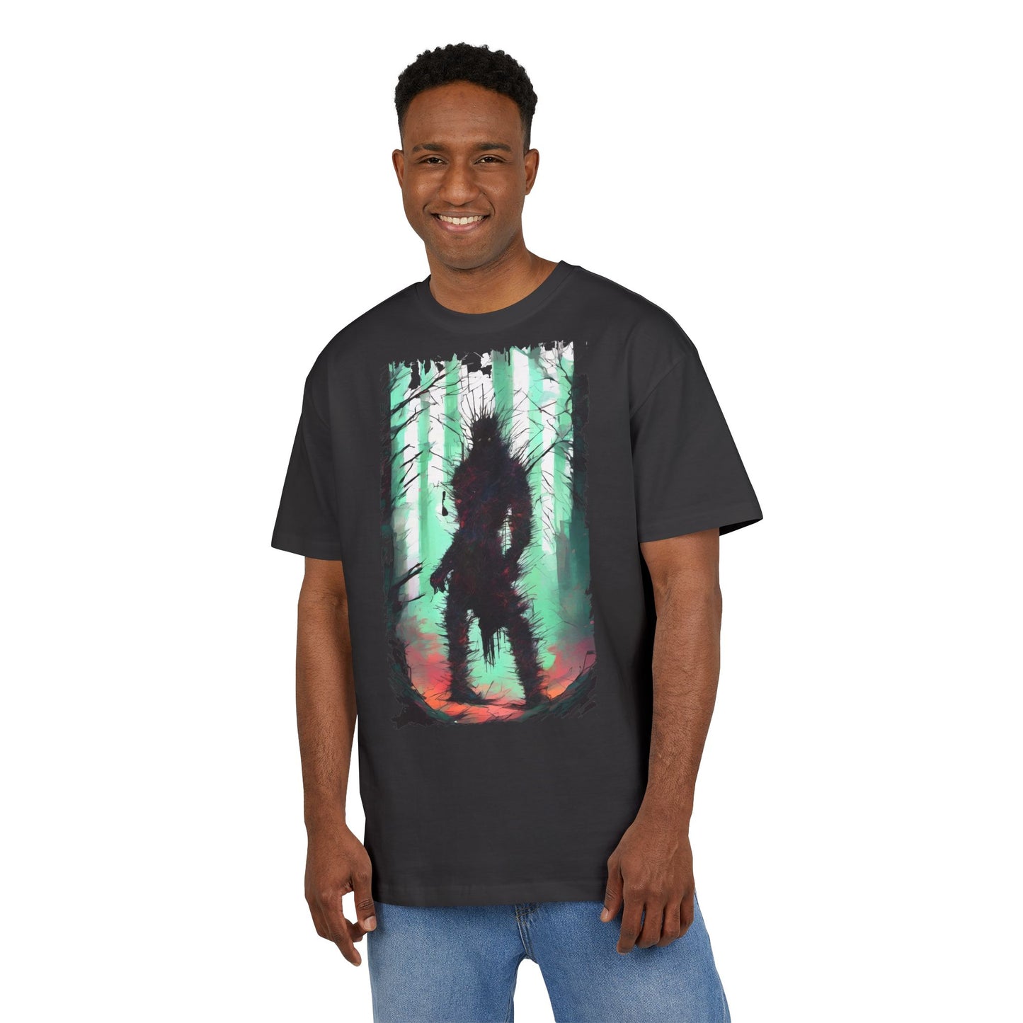 Unisex Oversized Graphic Tee with Forest Silhouette | Comfy Casual Wear, Gift for Nature Lovers, Ideal for Camping, Hiking, Everyday Style