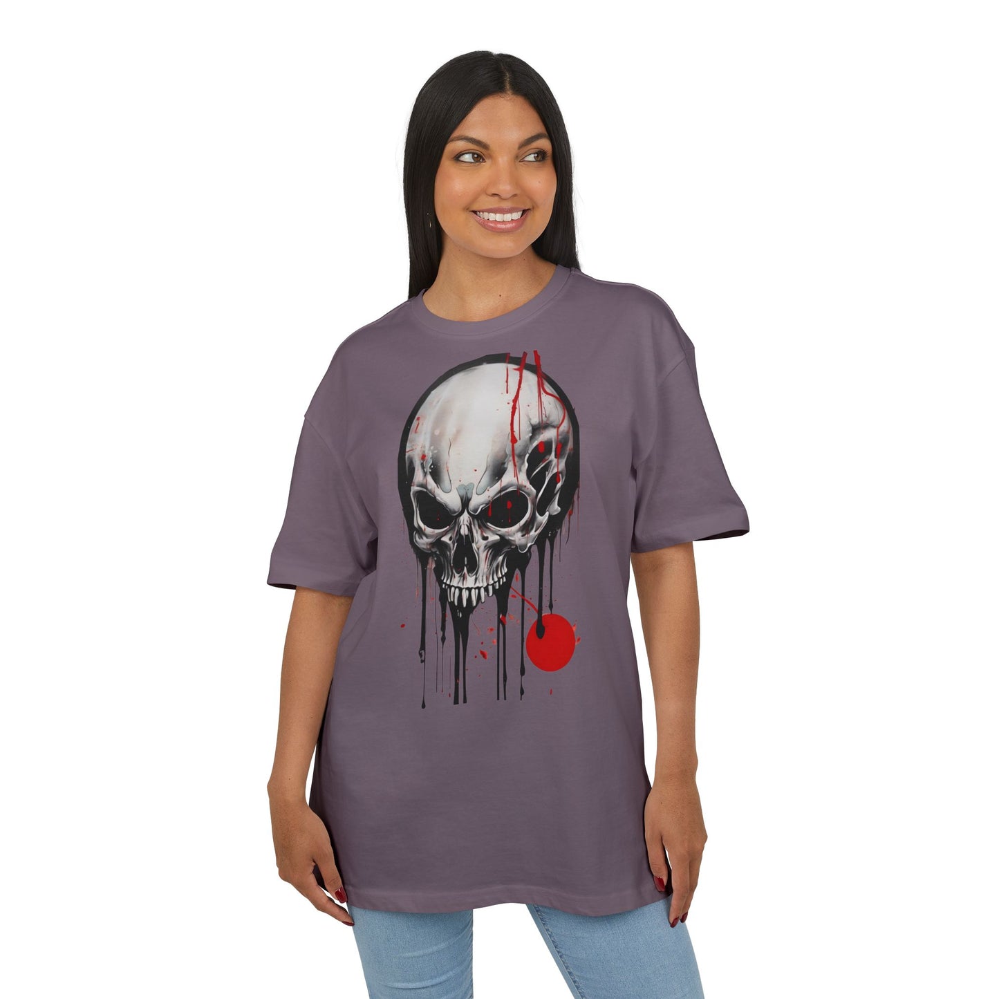 Gothic Skull Oversized Tee - Trendy Streetwear for Music Lovers, Grunge Style, Halloween Costume, Alternative Fashion, Graphic Tee